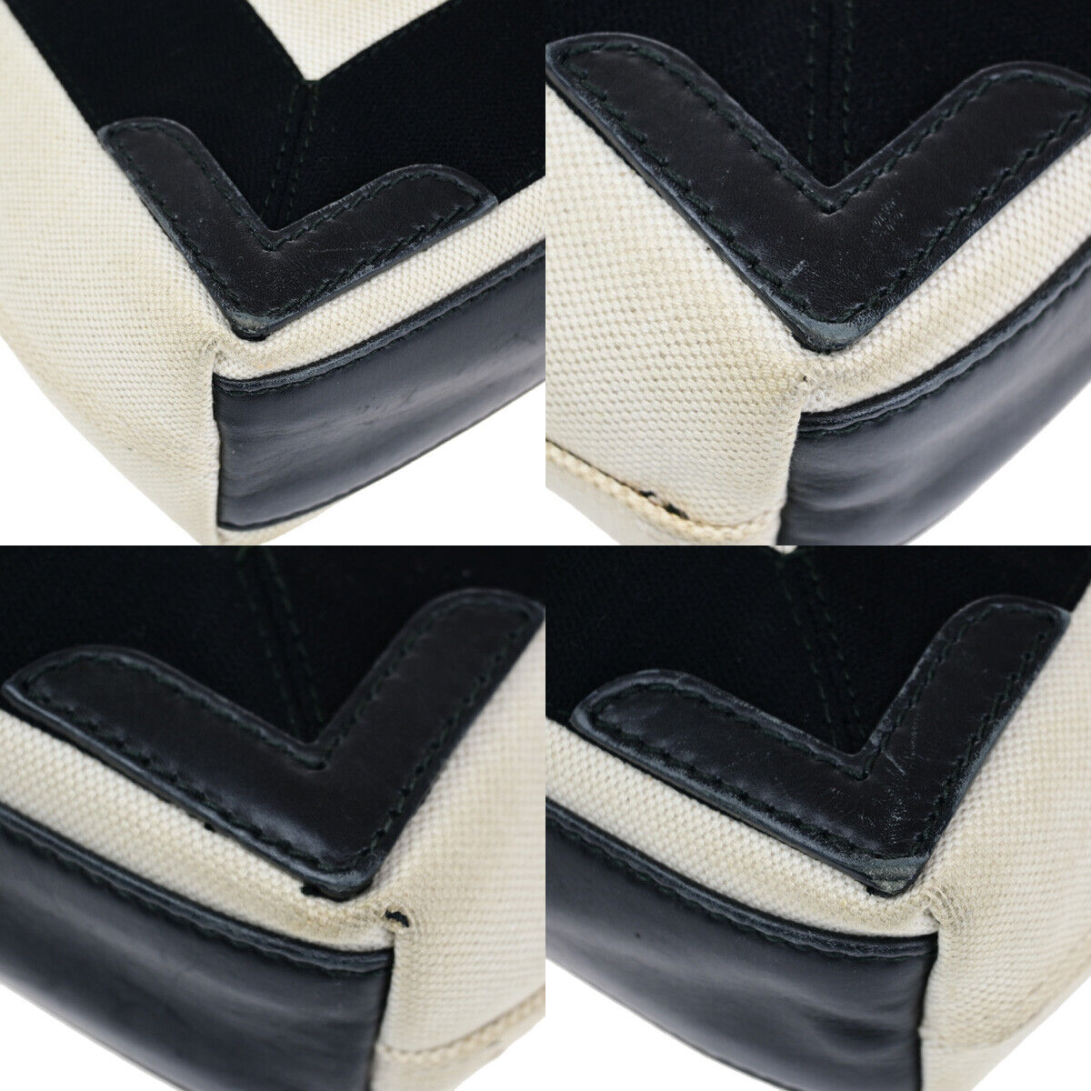 BALENCIAGA Navy Cabas XS 2Way Shoulder Hand Bag Canvas Leather Ivory BK 69YE661