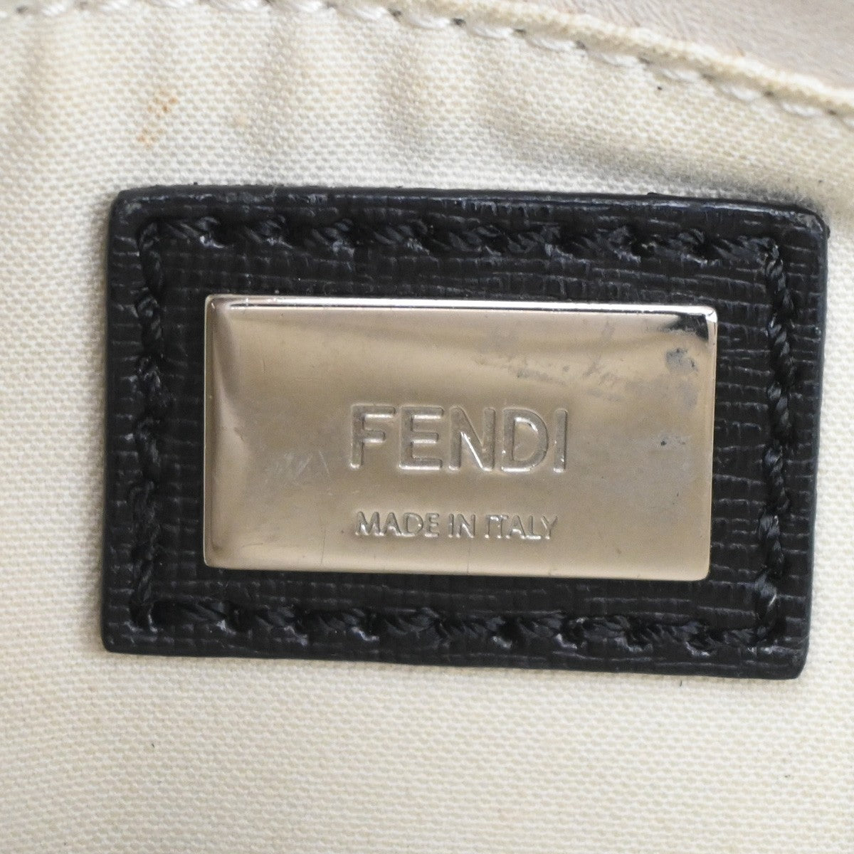 FENDI Logo Petit 2Jours 2Way Hand Bag Leather Monster Charm Black SHW 31YH824