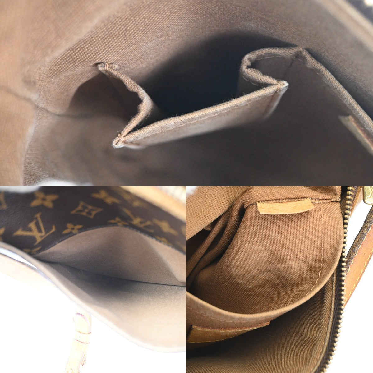 LOUIS VUITTON Odeon PM Shoulder Bag Monogram Leather Brown Spain M56390 88TA579