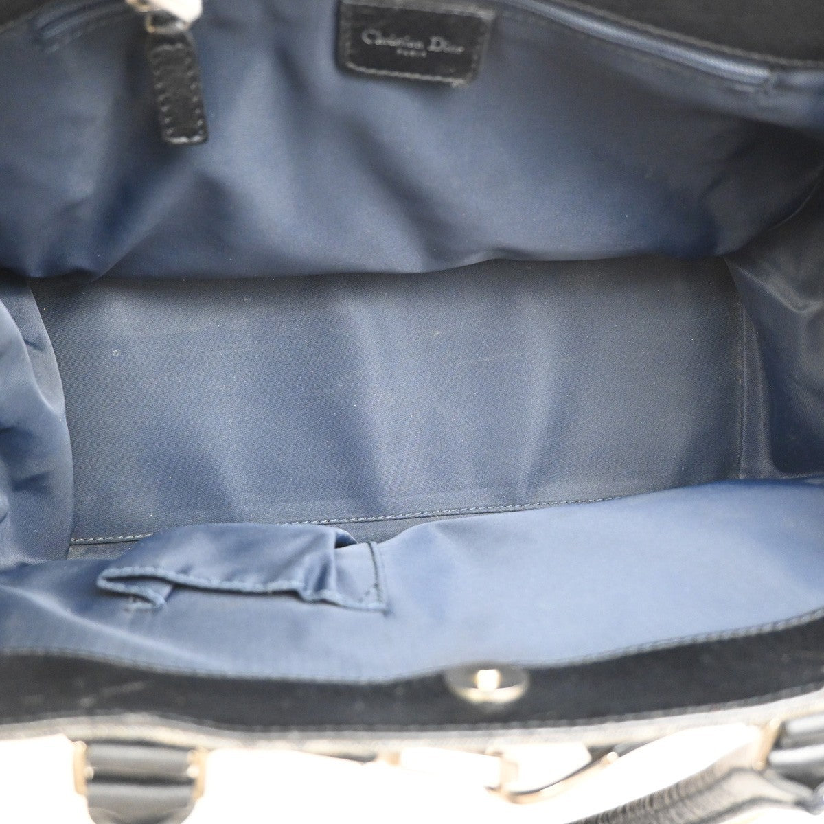 CHRISTIAN DIOR Trotter Flight Hand Tote Bag Denim Leather Blue SHW Italy 50ZA292