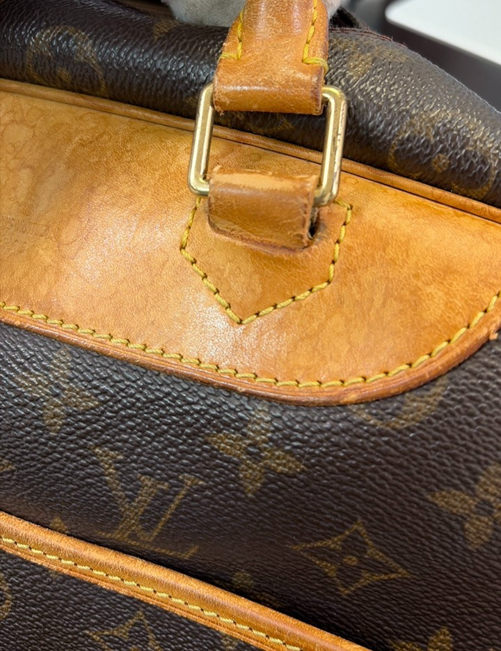 LOUIS VUITTON LV Logo Deauville Hand Bag Monogram Leather Brown M47270 37YH878