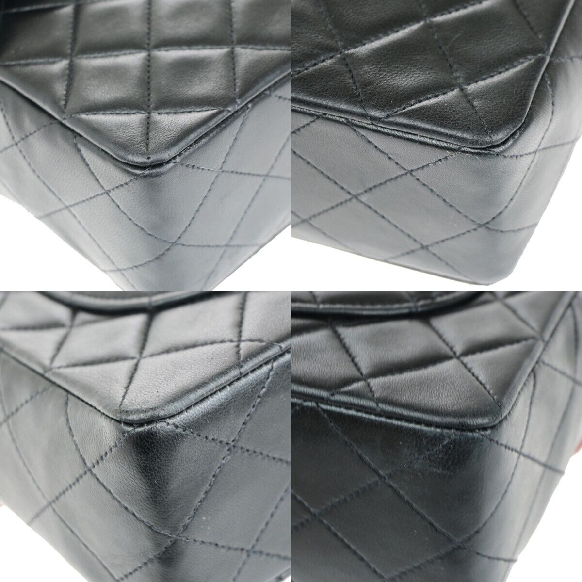 CHANEL CC Matelasse Chain Shoulder Bag Leather Black France Vintage 320RJ932