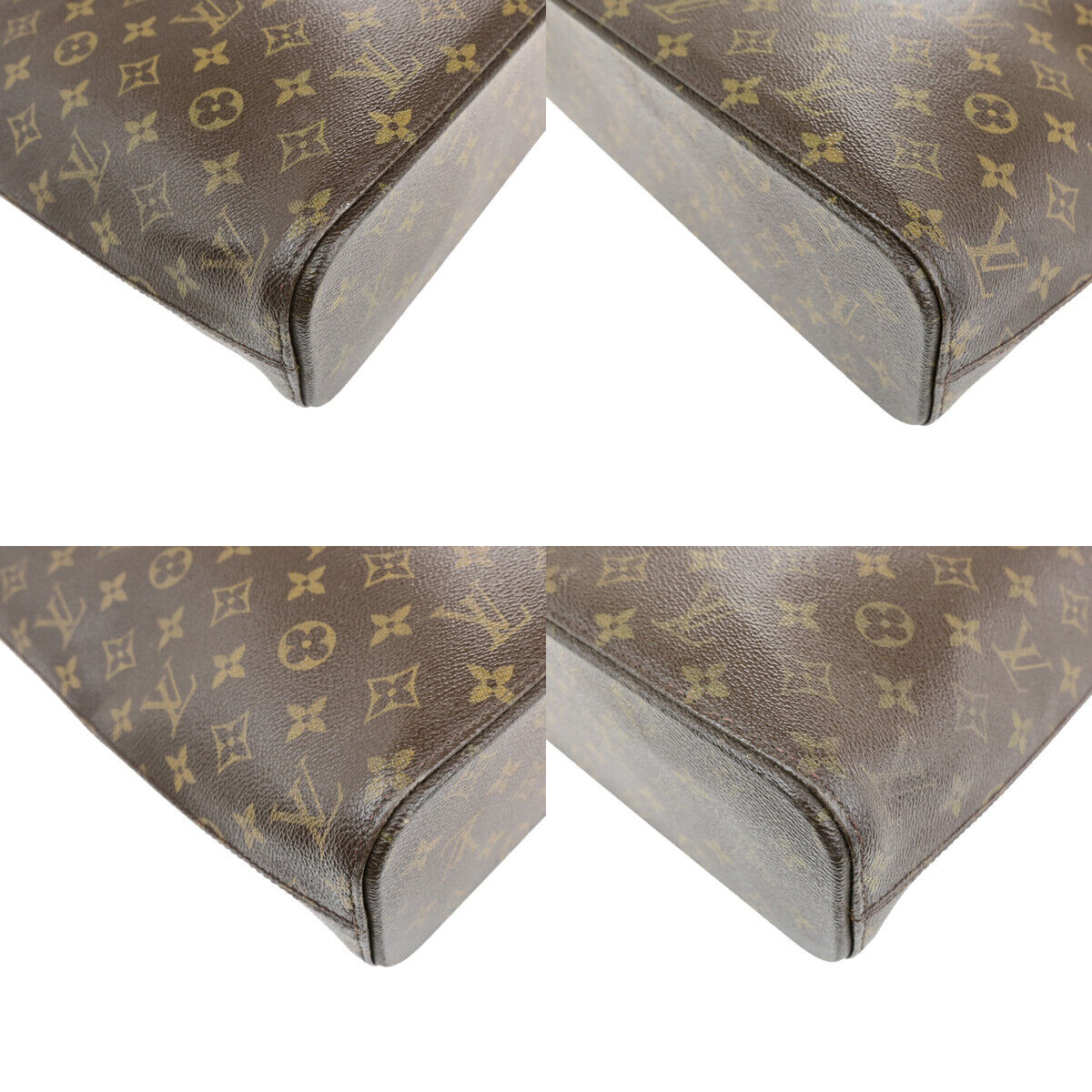 LOUIS VUITTON Logo Luco Shoulder Tote Bag Monogram Leather Brown M51155 87SJ459