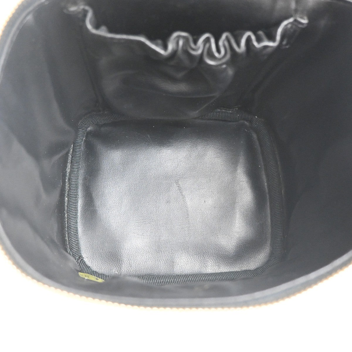 CHANEL CC Logo Vanity Hand Bag Grained Calfskin Leather Black GHW Italy 21RL825