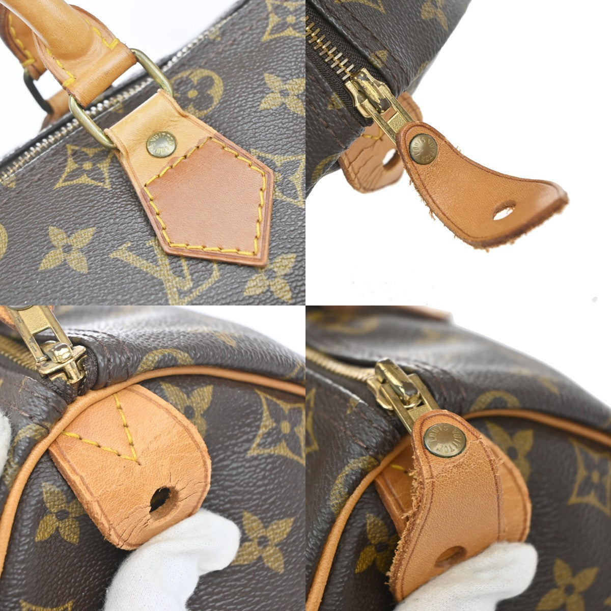 LOUIS VUITTON Speedy 30 Travel Hand Bag Monogram Leather Brown M41526 12YJ244