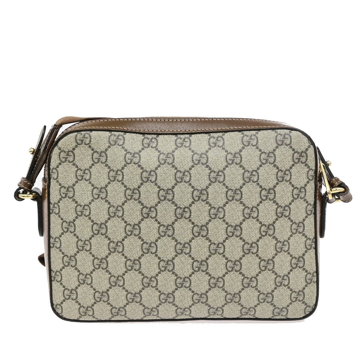 GUCCI GG Pattern Crossbody Shoulder Bag Supreme Leather Brown GHW Italy 96YJ268