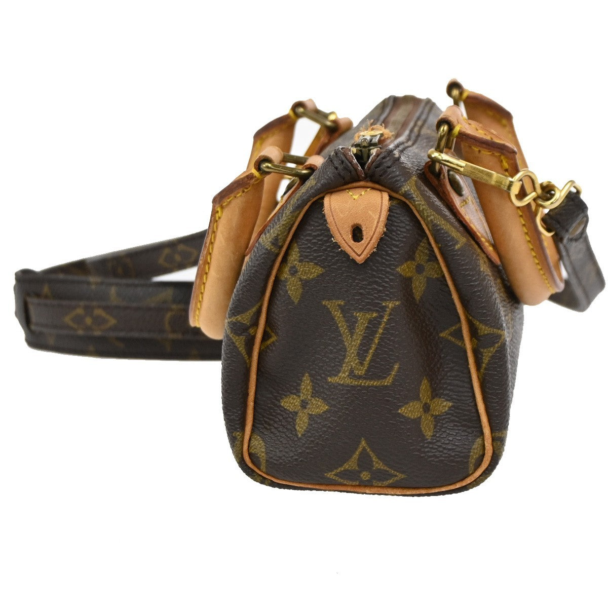 LOUIS VUITTON Mini Speedy 2Way Hand Bag Monogram Leather Brown M41534 98CA975
