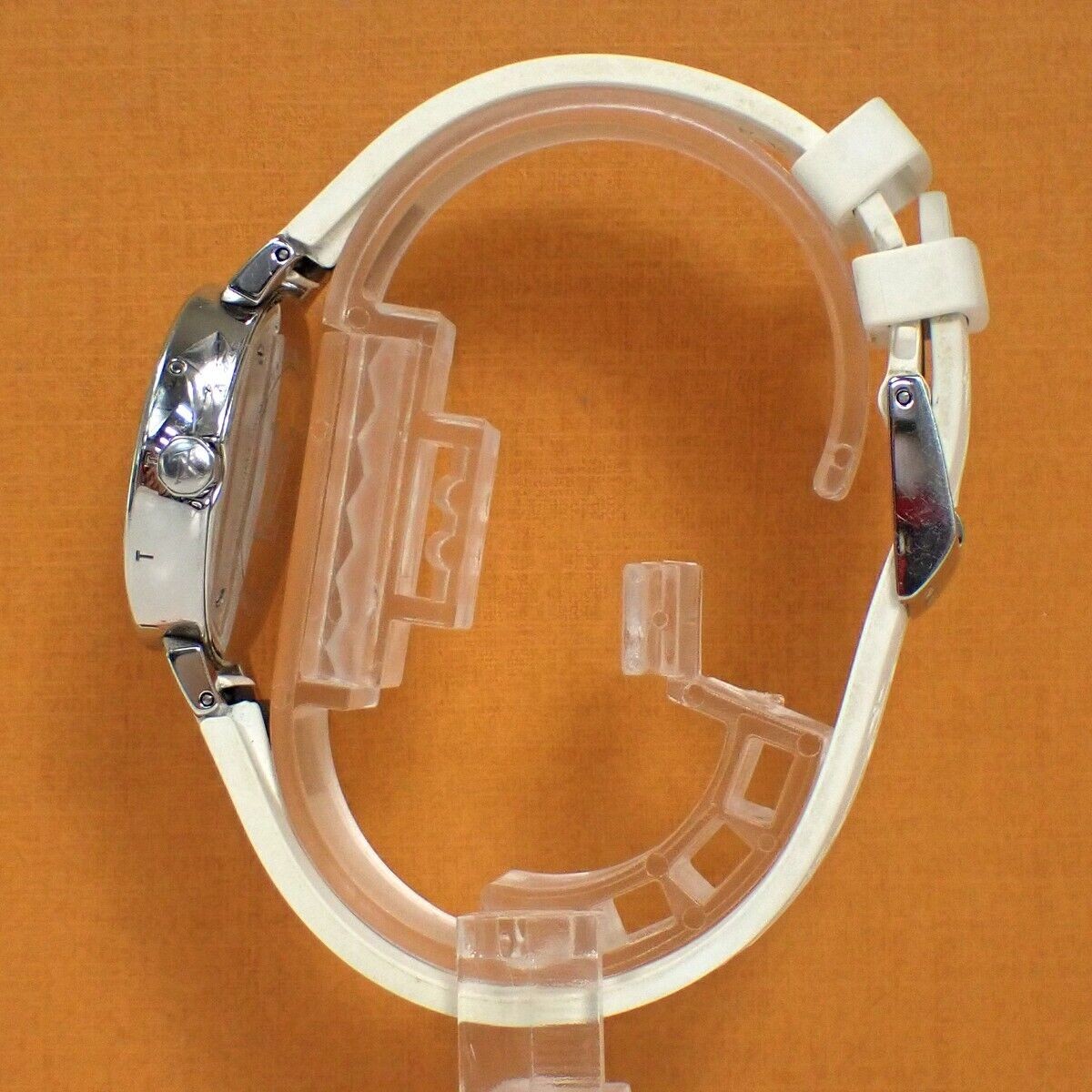 LOUIS VUITTON Tambour Moonstar Quartz Watch Rubber Band White Q8J10 680RH773