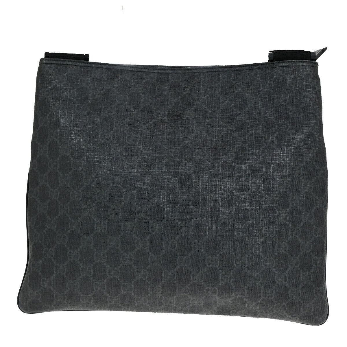GUCCI Logo GG Pattern Crossbody Shoulder Bag PVC Leather Black Italy 10RK725