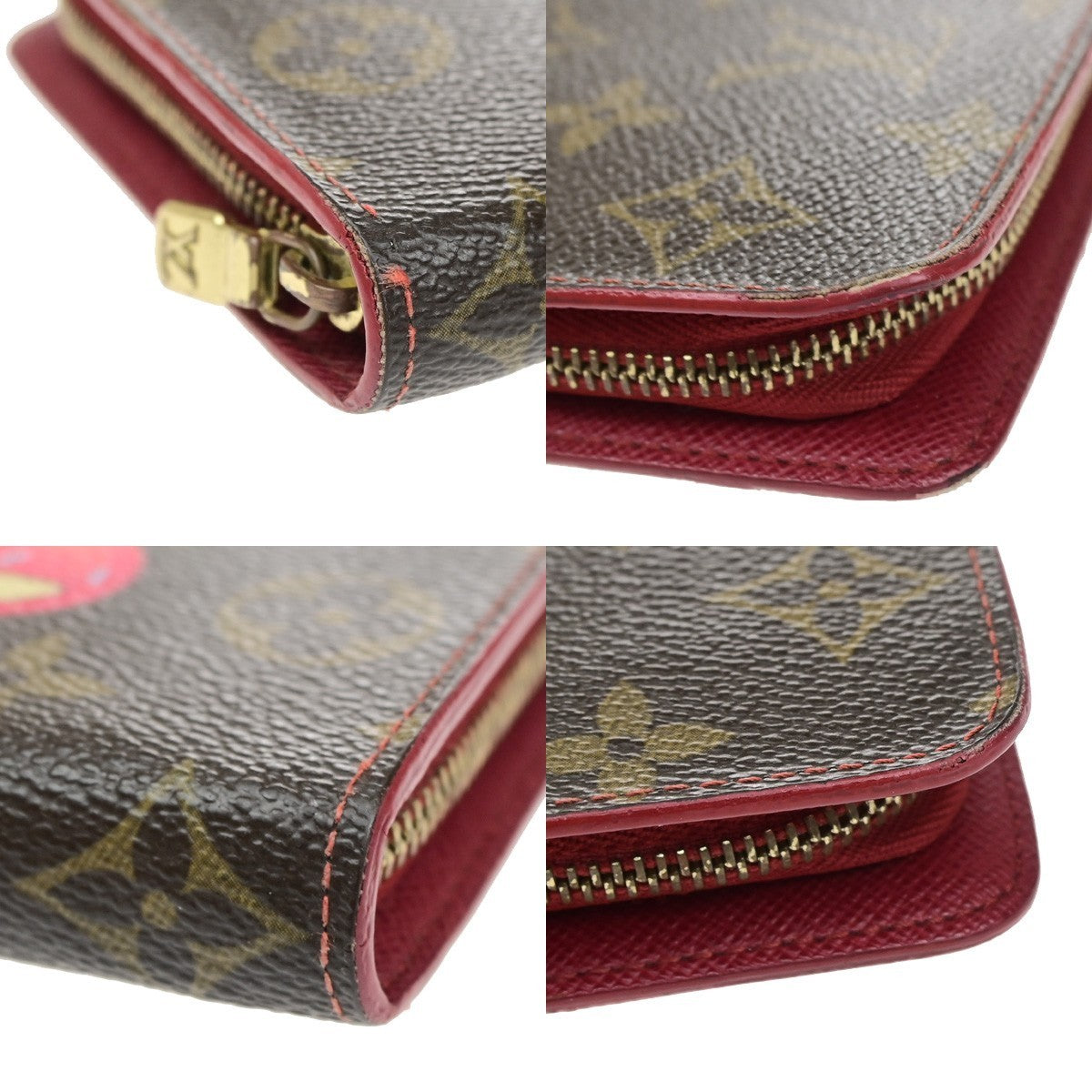 LOUIS VUITTON Porte Monnaie Zip Ling Wallet Monogram Cherry Brown M95006 70YJ247