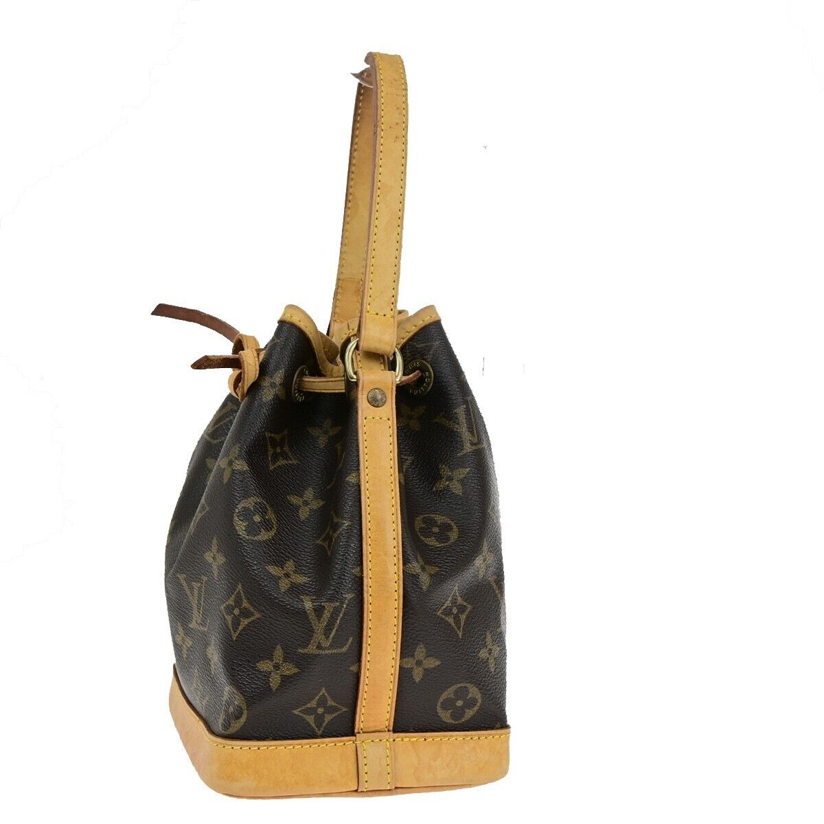 LOUIS VUITTON Mini Noe Drawstring Hand Bag Monogram Leather Brown M42227 91FA719