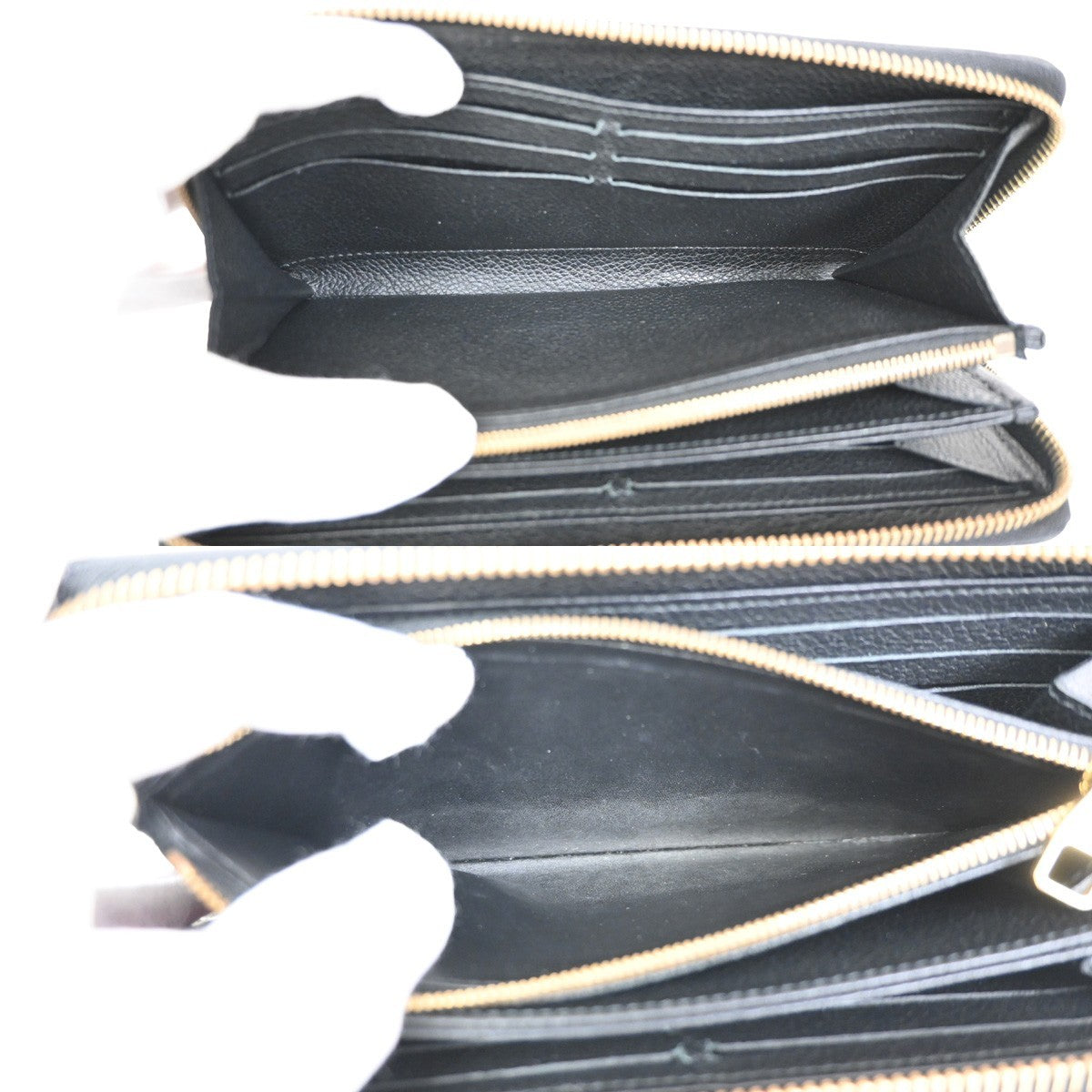 LOUIS VUITTON Zippy Wallet Long Wallet Monogram Empreinte Black M60571 80ZA255