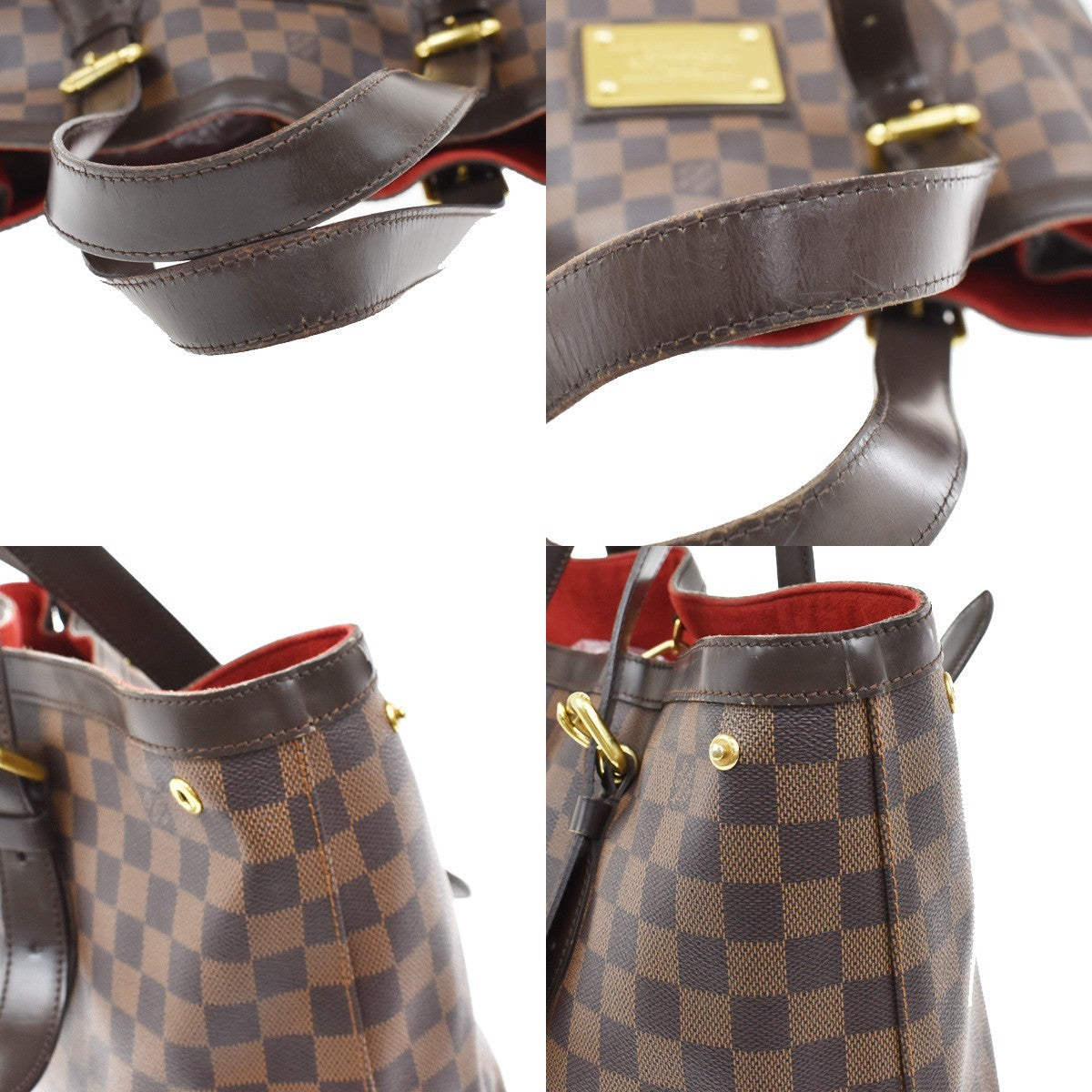 LOUIS VUITLOUIS VUITTON Hampstead MM Shoulder Bag Damier Leather N51204 70KB254