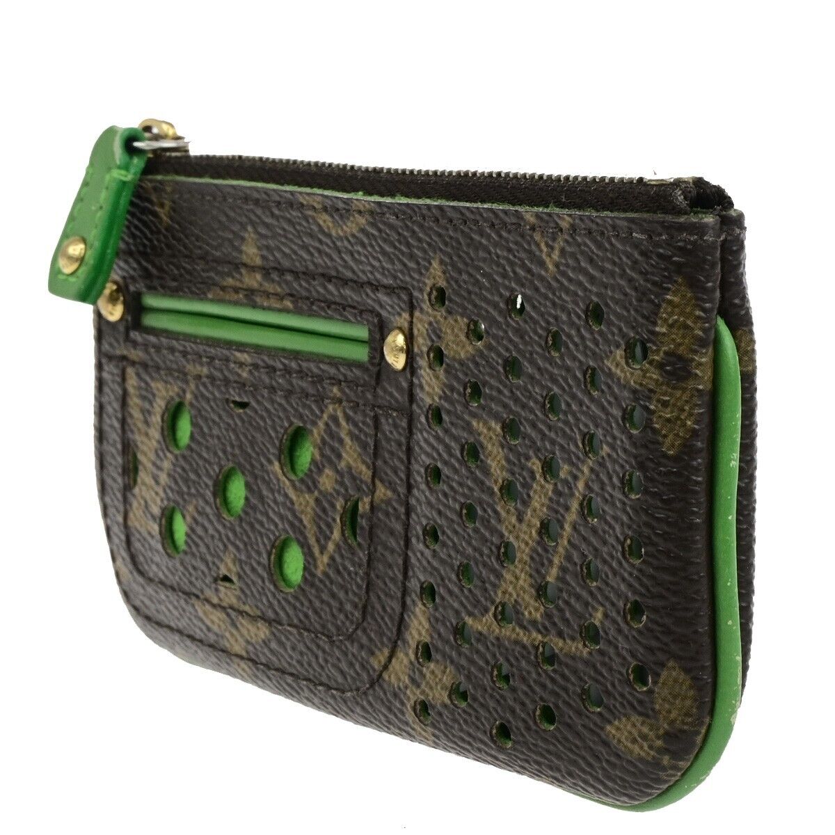 LOUIS VUITTON Pochette Cles Coin Wallet Monogram Perfo BN Green M95186 38FB244