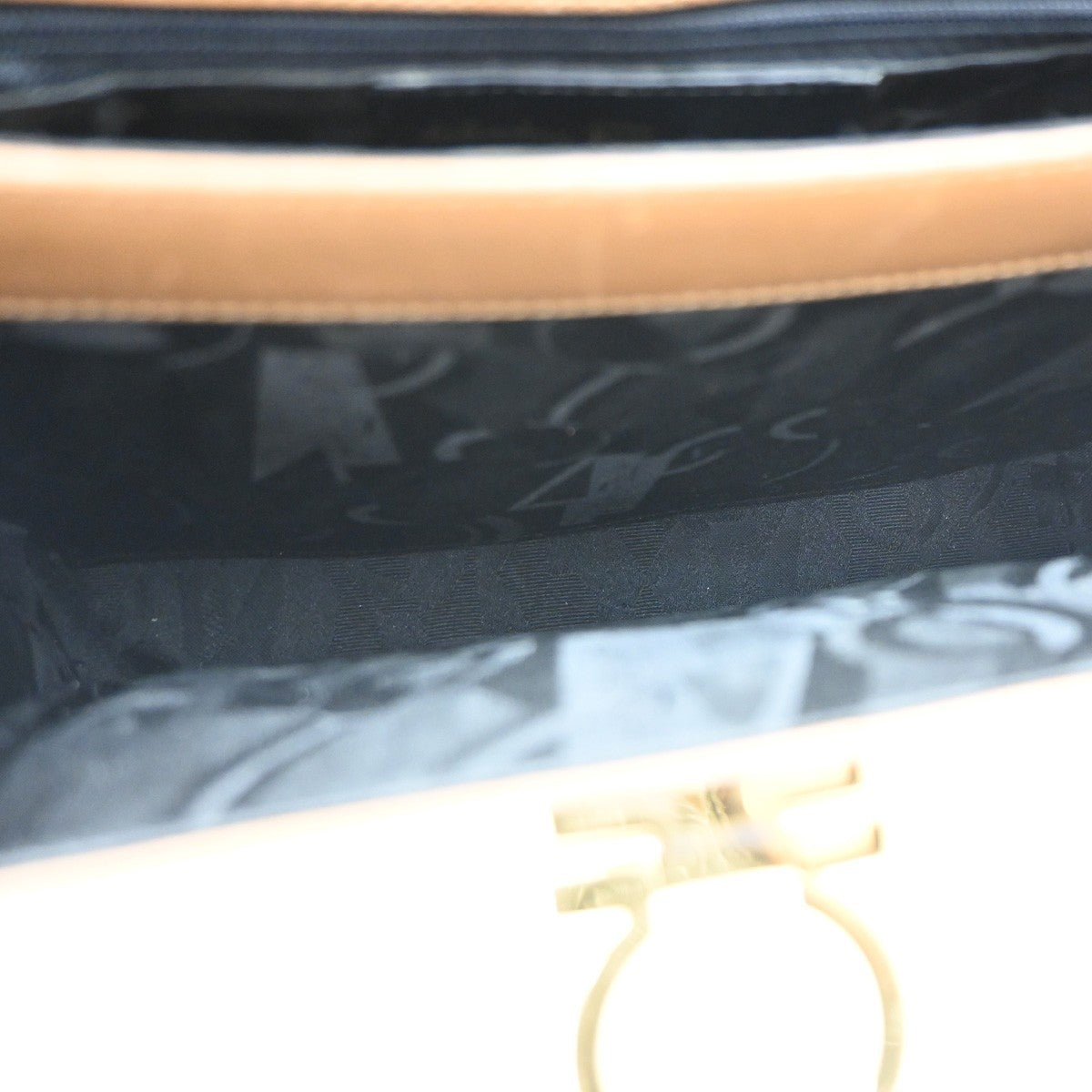 Salvatore Ferragamo Gancini Top Handle Bag Leather Brown GHW Italy 61CA782