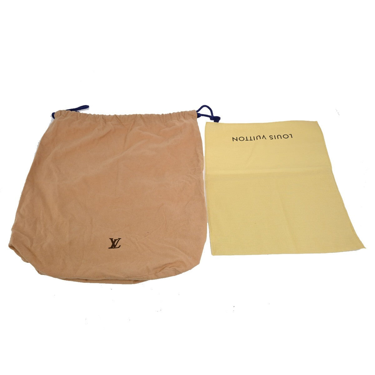 LOUIS VUITTON Logo 10 Set Dust Bag Drawstring Canvas Cotton Beige Brown 09EE167
