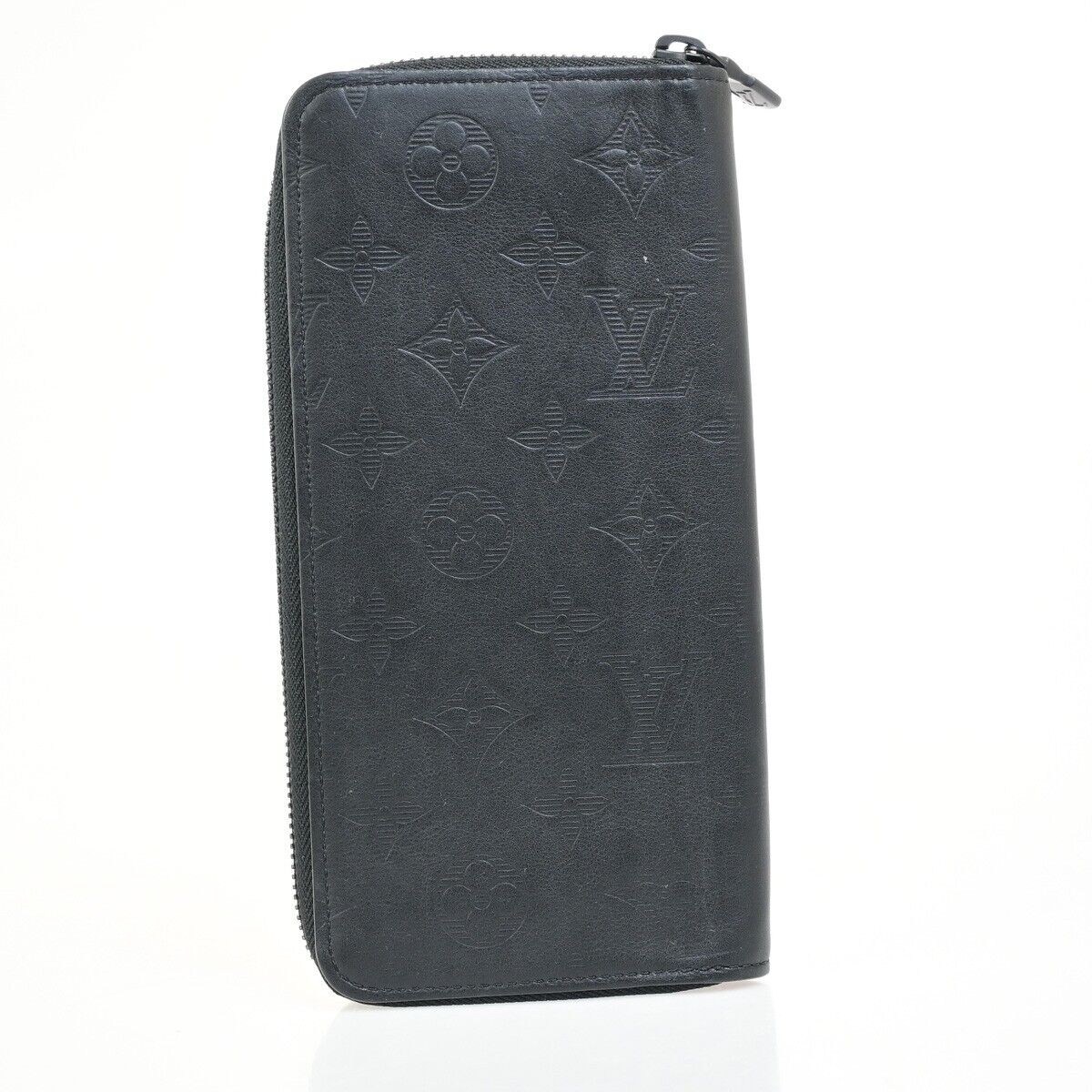 LOUIS VUITTON Vertical Long Zippy Wallet Monogram Shadow Black M62902 62FB267