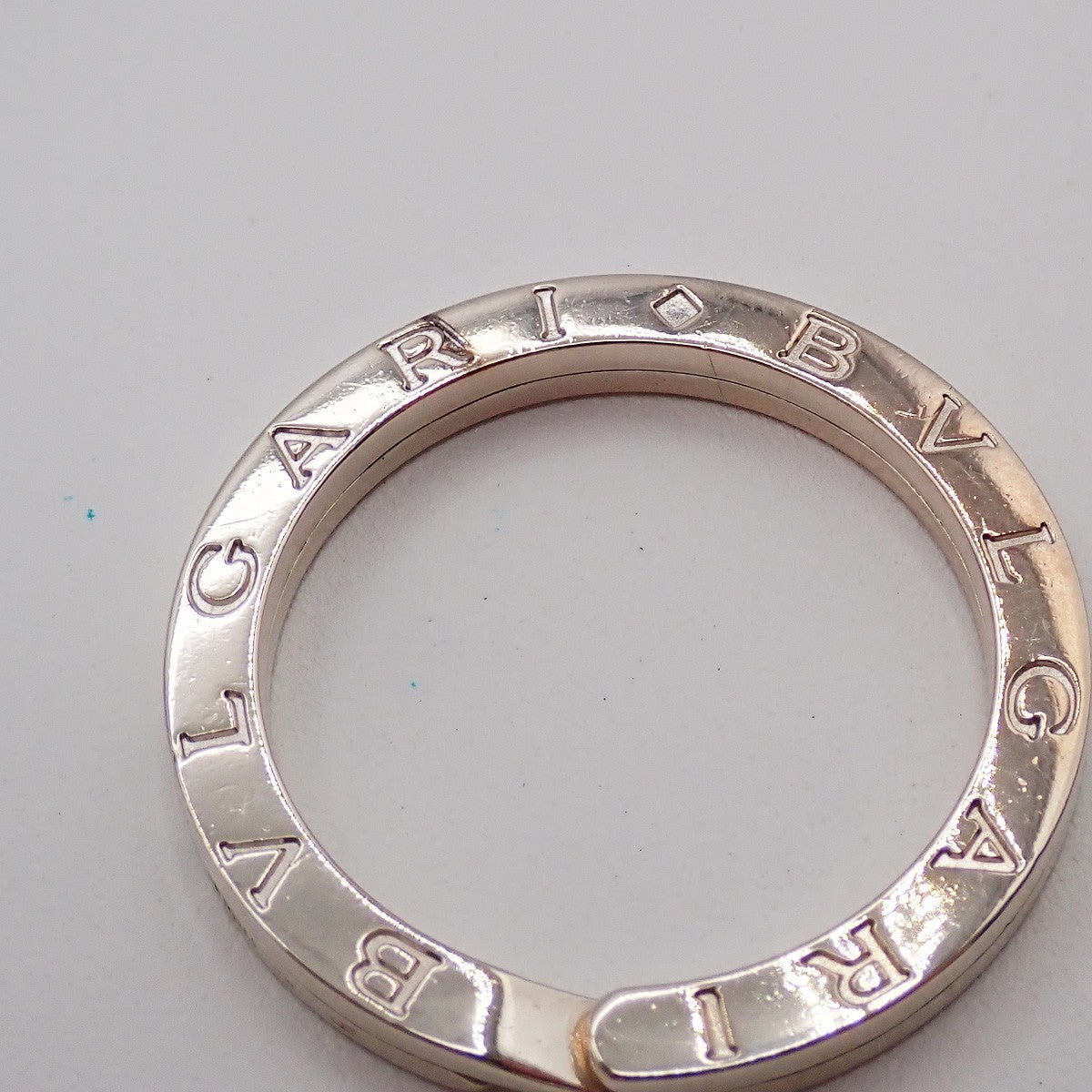 BVLGARI Logo Key Ring Silver Ag 925 Accessory Italy 02EG276