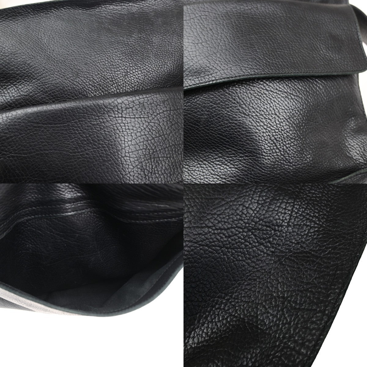 BOTTEGA VENETA Logo Crossbody Shoulder Bag Leather Black Italy 87CB068