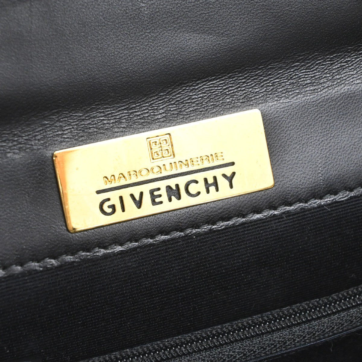 GIVENCHY Logo 2way Shoulder Hand Bag Leather Black GHW Japan 05MA543