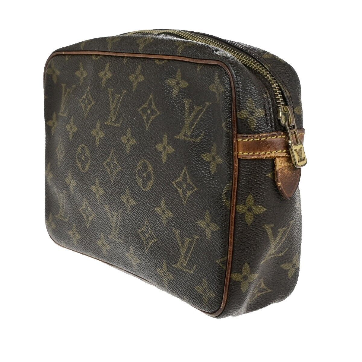 LOUIS VUITTON Compiegne 23 Clutch Hand Bag Monogram Leather Brown M51847 66ED106