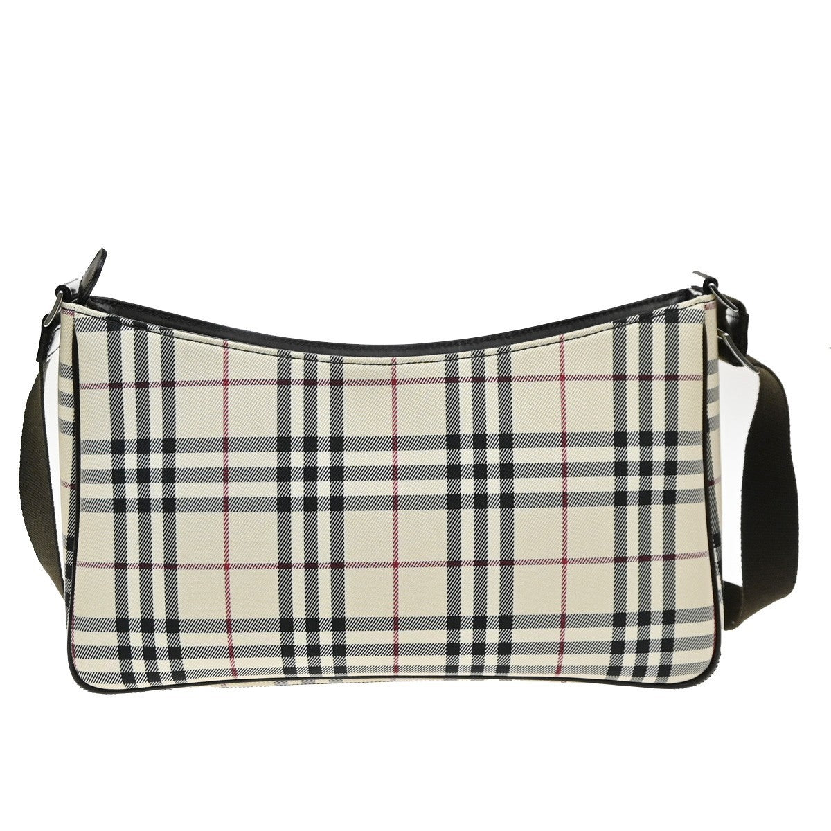 BUREBRRY logo Plaid print check Shoulder Bag Canvas  Leather  Brown  70RQ052