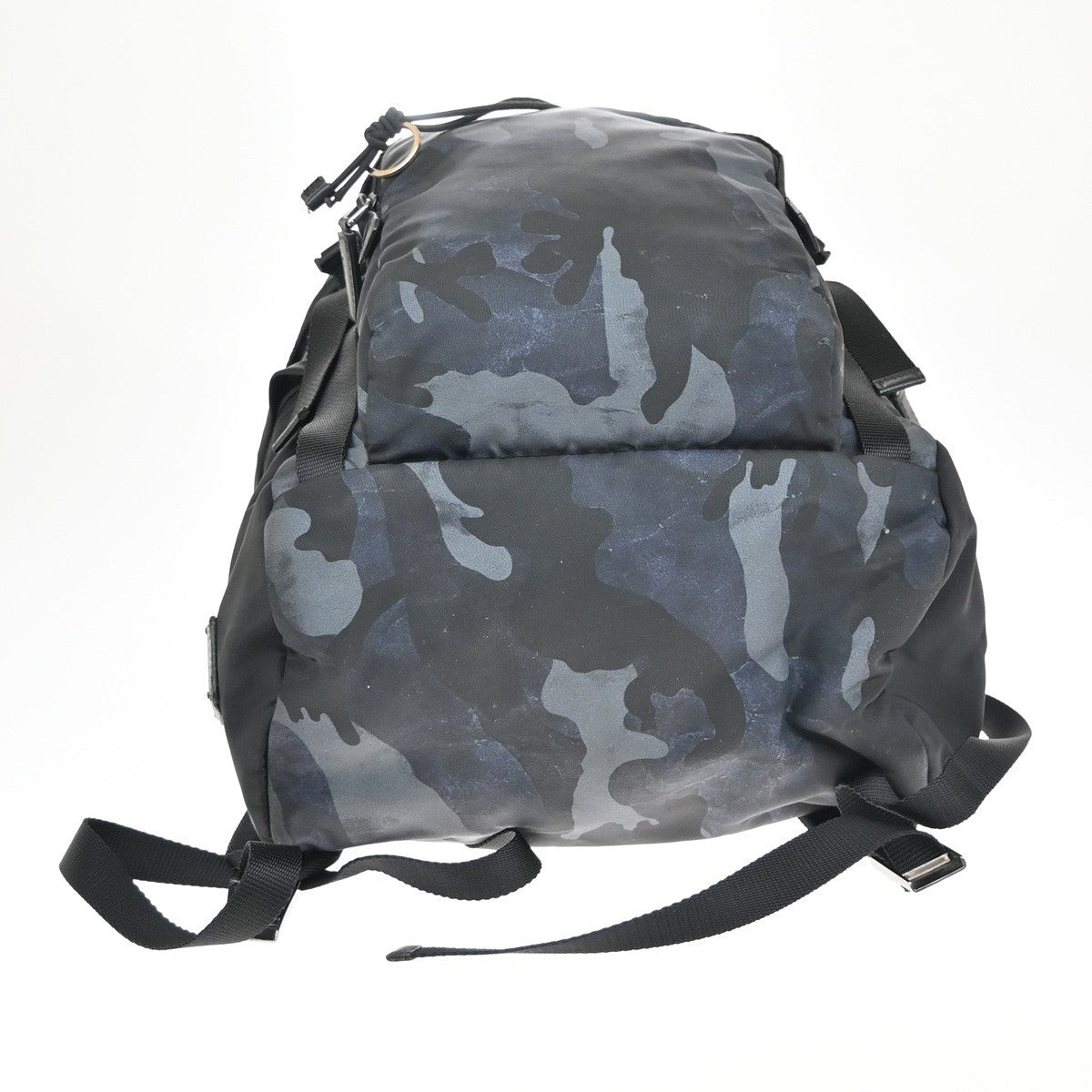 PRADA Logo Tessuto Camouflage Backpack Bag Nylon Leather Black SHW Italy 88KB710