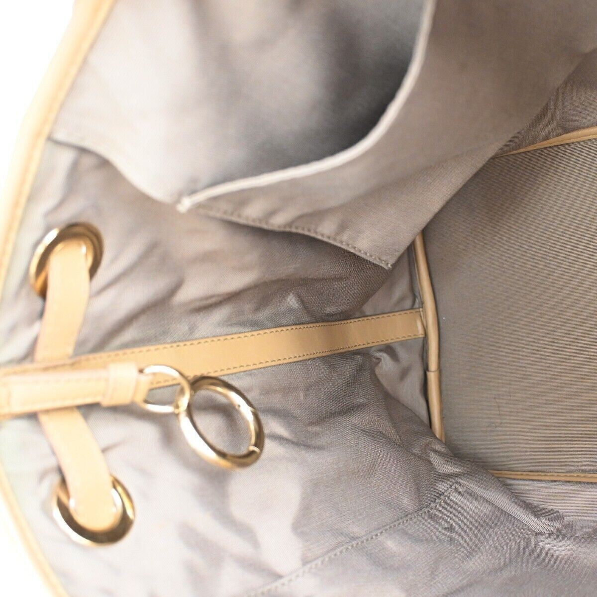CHRISTIAN DIOR Panarea Cannage Tote Shoulder Bag Coating Canvas Leather 76RH100