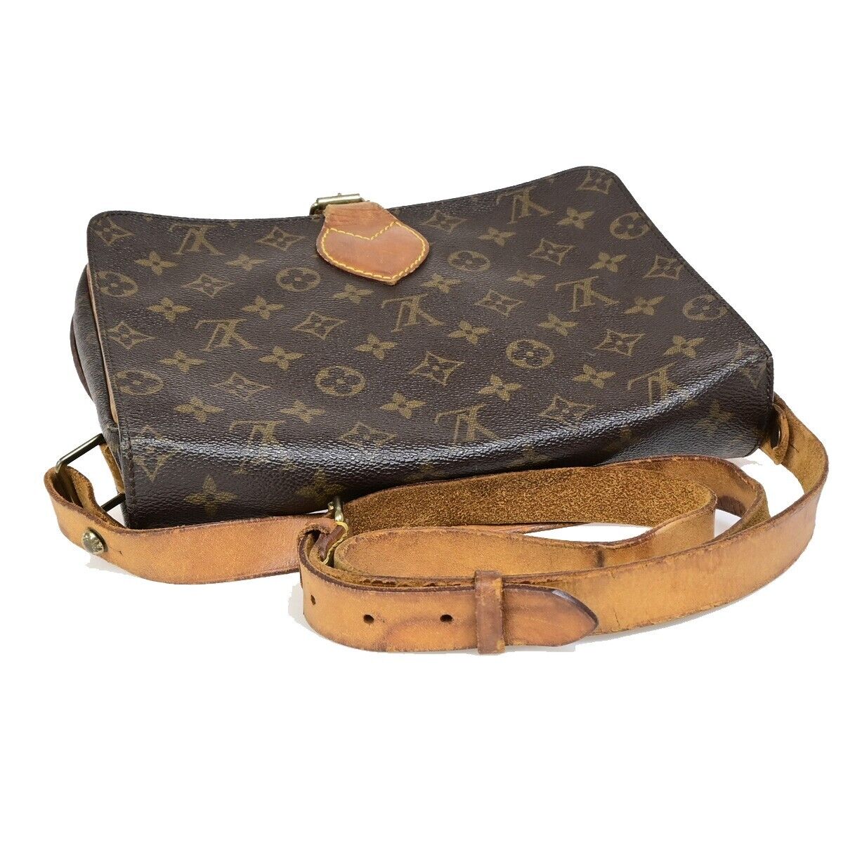 LOUIS VUITTON Cartouchiere GM Shoulder Bag Monogram Leather Brown M51252 65EB522