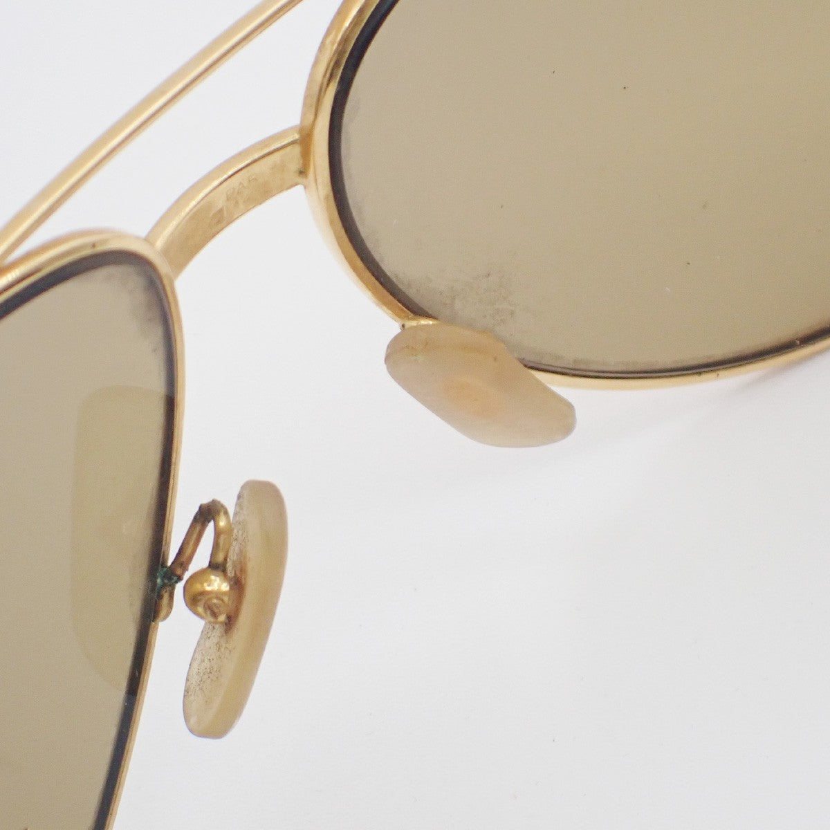 CARTIER Logos Sunglasses Eye Wear Metal Plastic Gold Brown France 64CA892