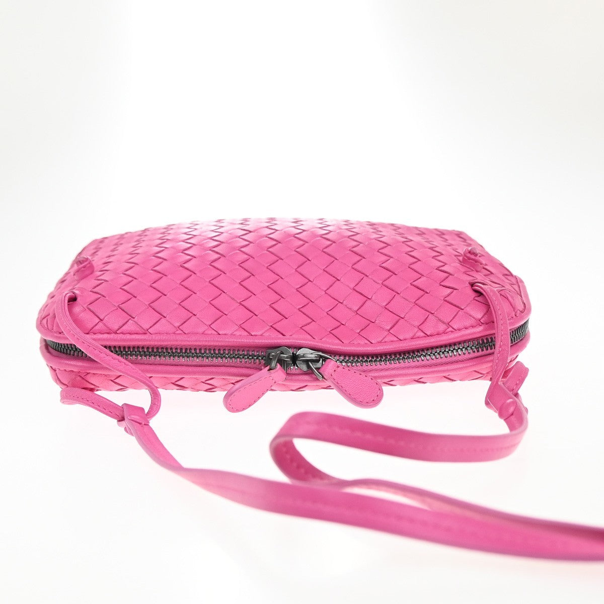 BOTTEGA VENETA Intrecciato Nodini Logo Shoulder Bag Leather Pink Italy 98MA219