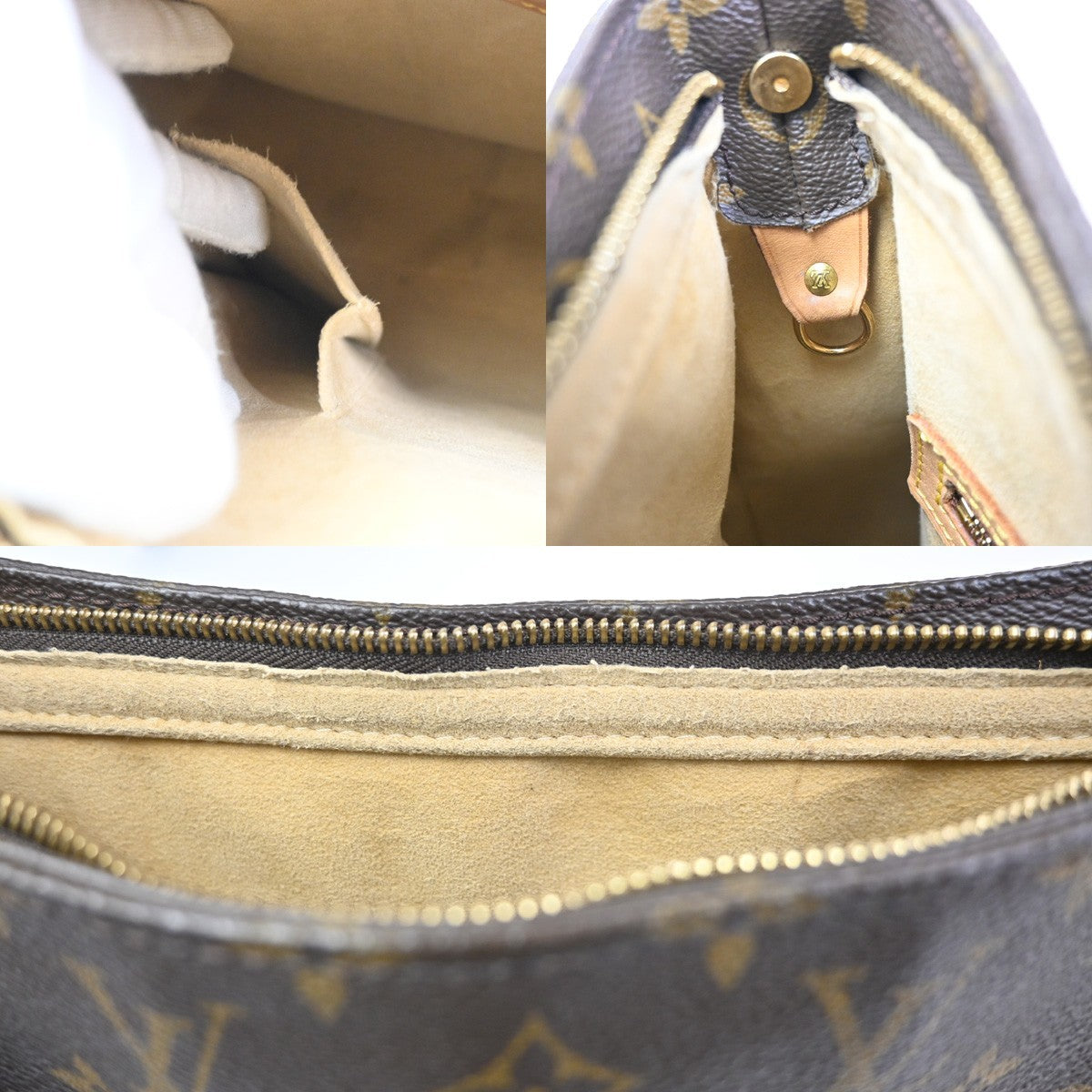LOUIS VUITTON Logo Looping GM Shoulder Bag Monogram Leather Brown M51145 79ZA042