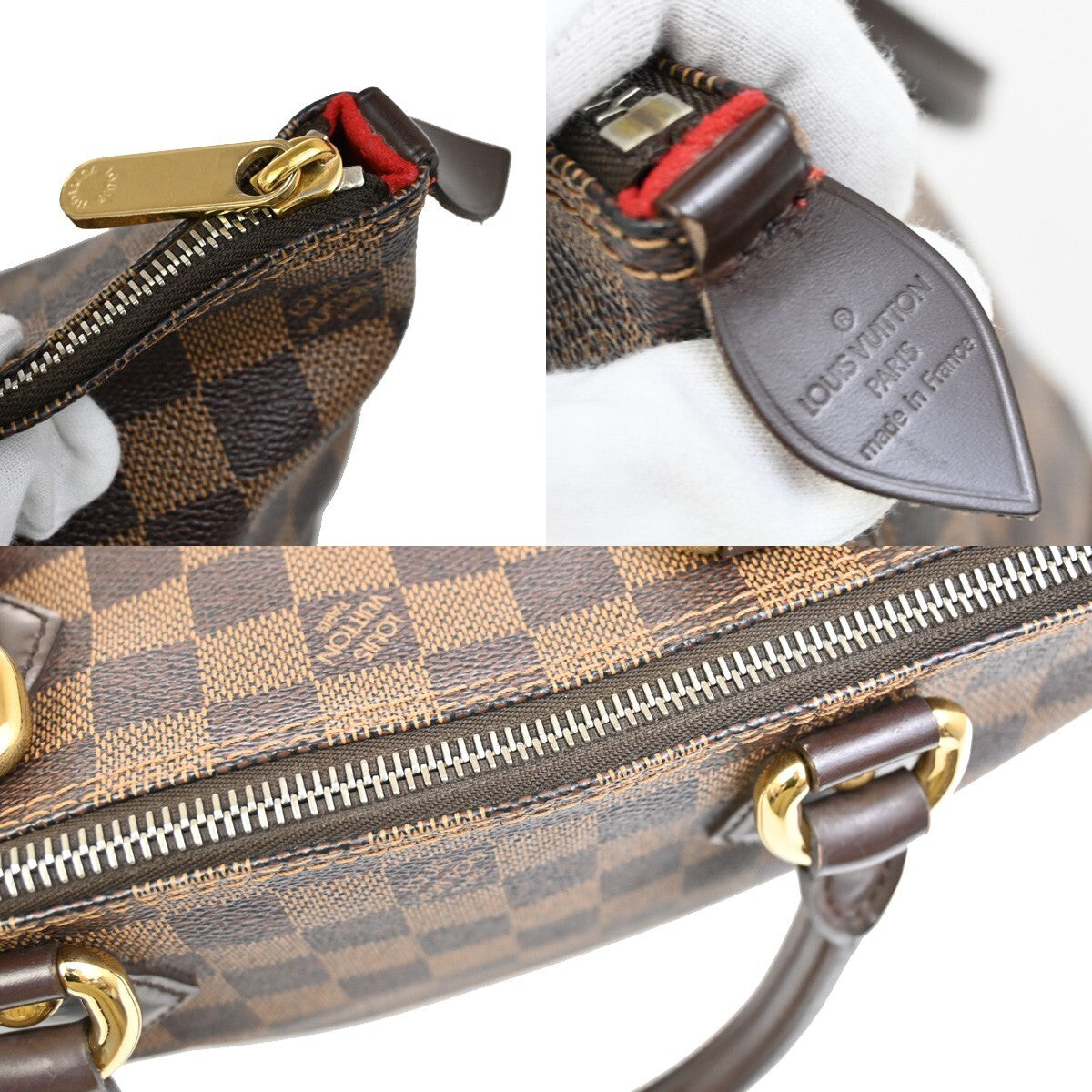 LOUIS VUITTON Saleya PM Hand Bag Damier Ebene Leather Brown N51183 95EE253