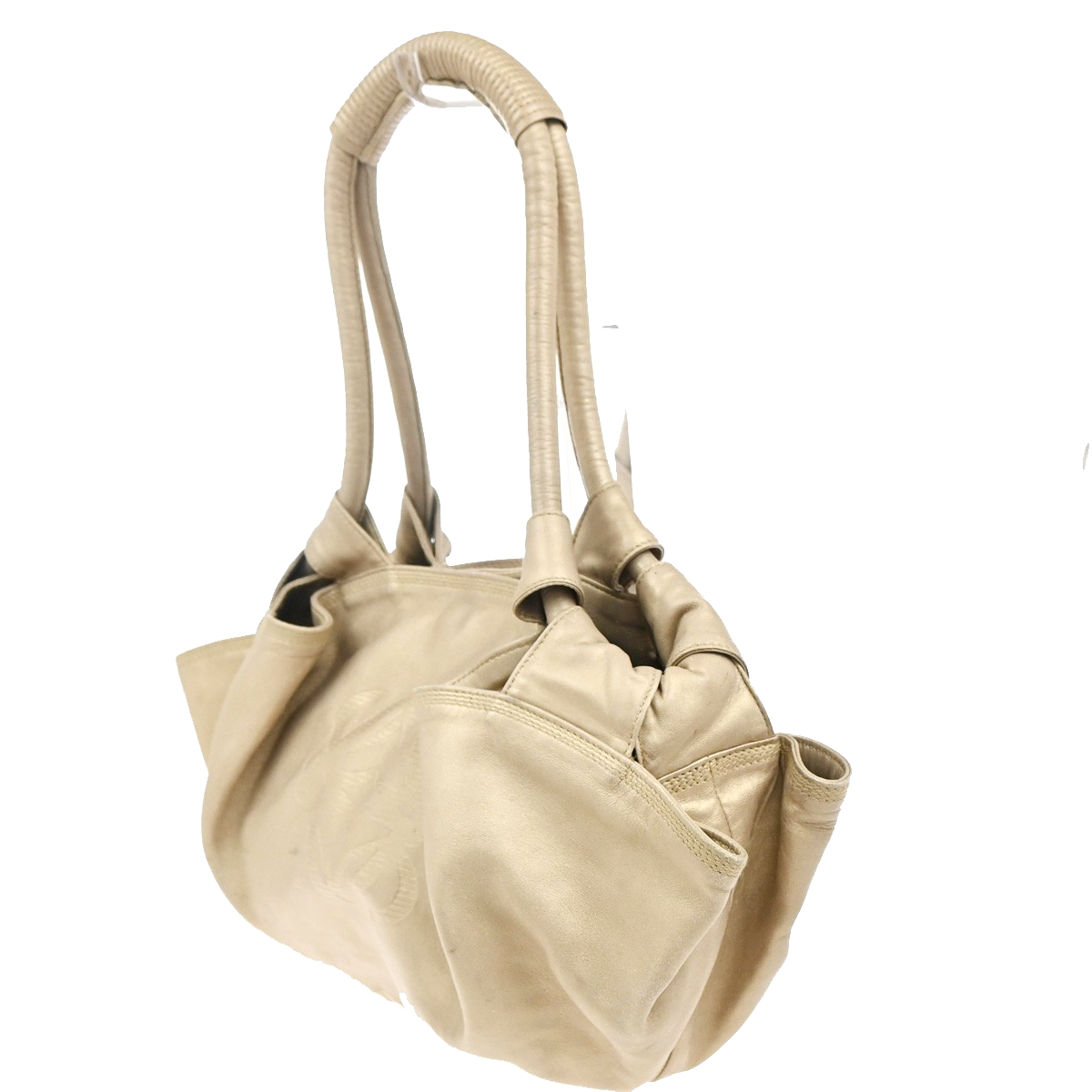 LOEWE Anagram Logo Nappa Aire One Shoulder Hand Bag Leather Beige Spain 34KC260