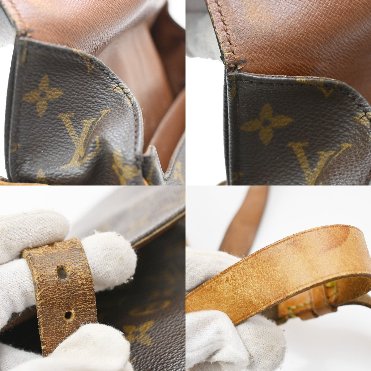 LOUIS VUITTON Cartouchiere MM Shoulder Bag Monogram Leather Brown M51253 69EF874