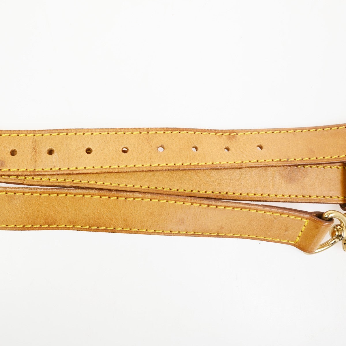 LOUIS VUITTON Logo Shoulder Bag Strap & Pad Adjustable Leather Brown GHW 05TA630