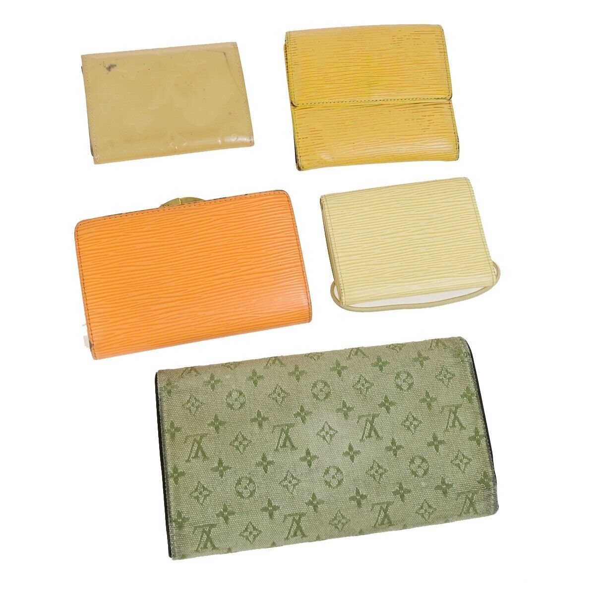 LOUIS VUITTON Logo 5 Set Wallet Card Case Monogram Mini Vernis Epi 65KA526