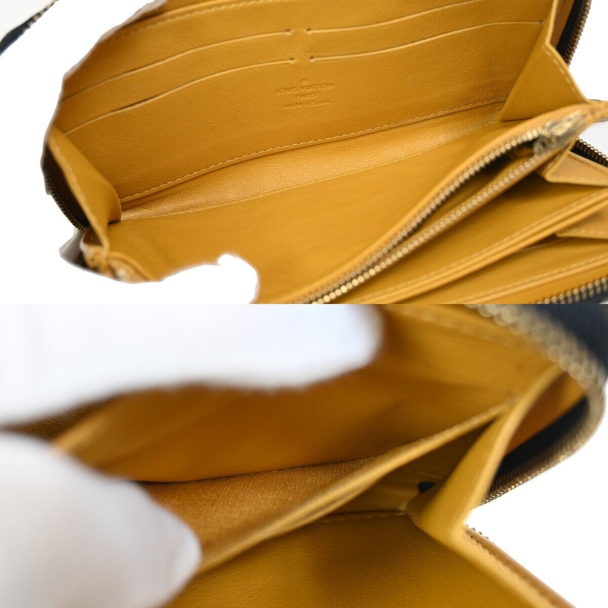 LOUIS VUITTON Zippy Round Long Wallet Monogram Denim Leather Blue M95614 44RF138