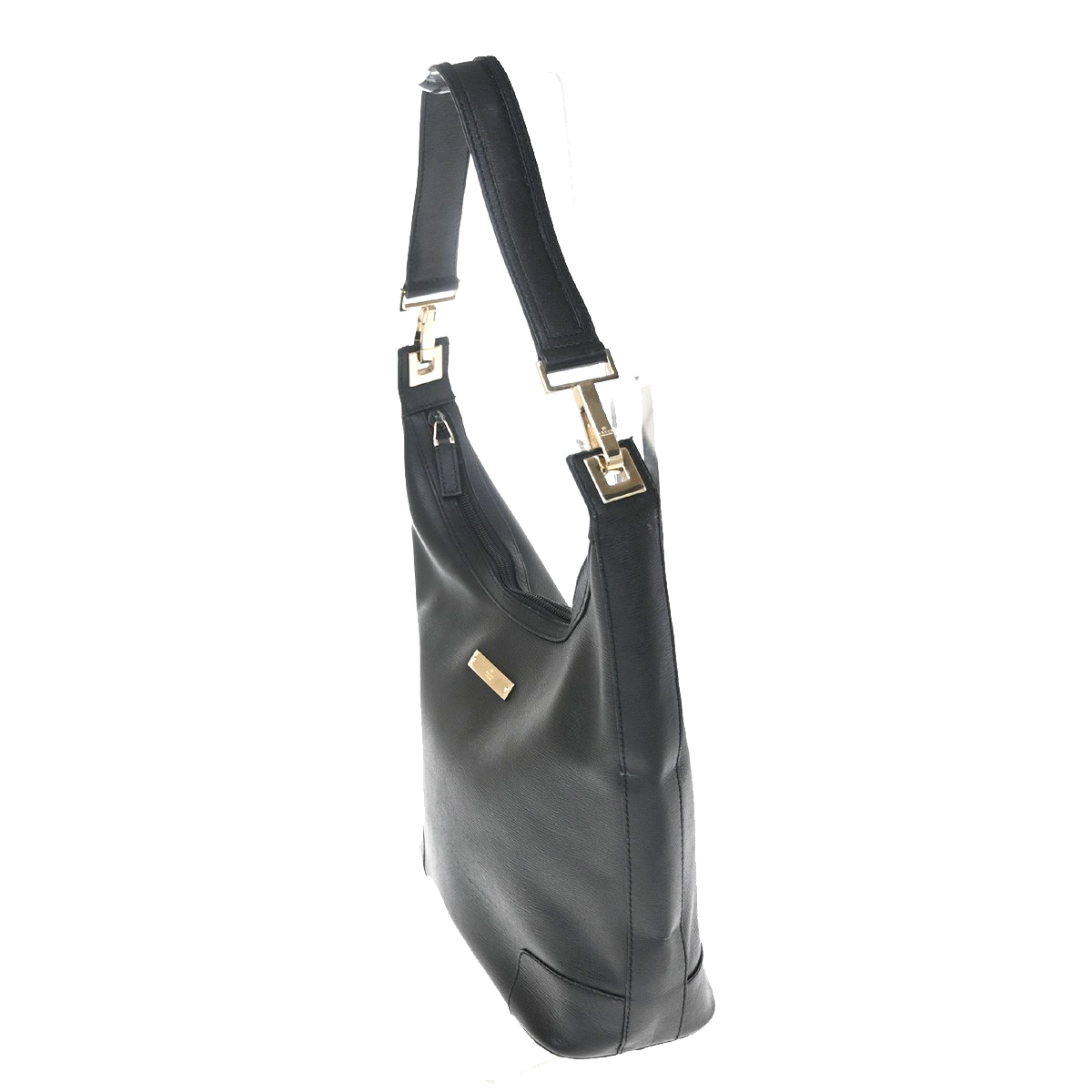 GUCCI Logo Shoulder Hobo Bag Leather Black GHW Italy 32YJ126