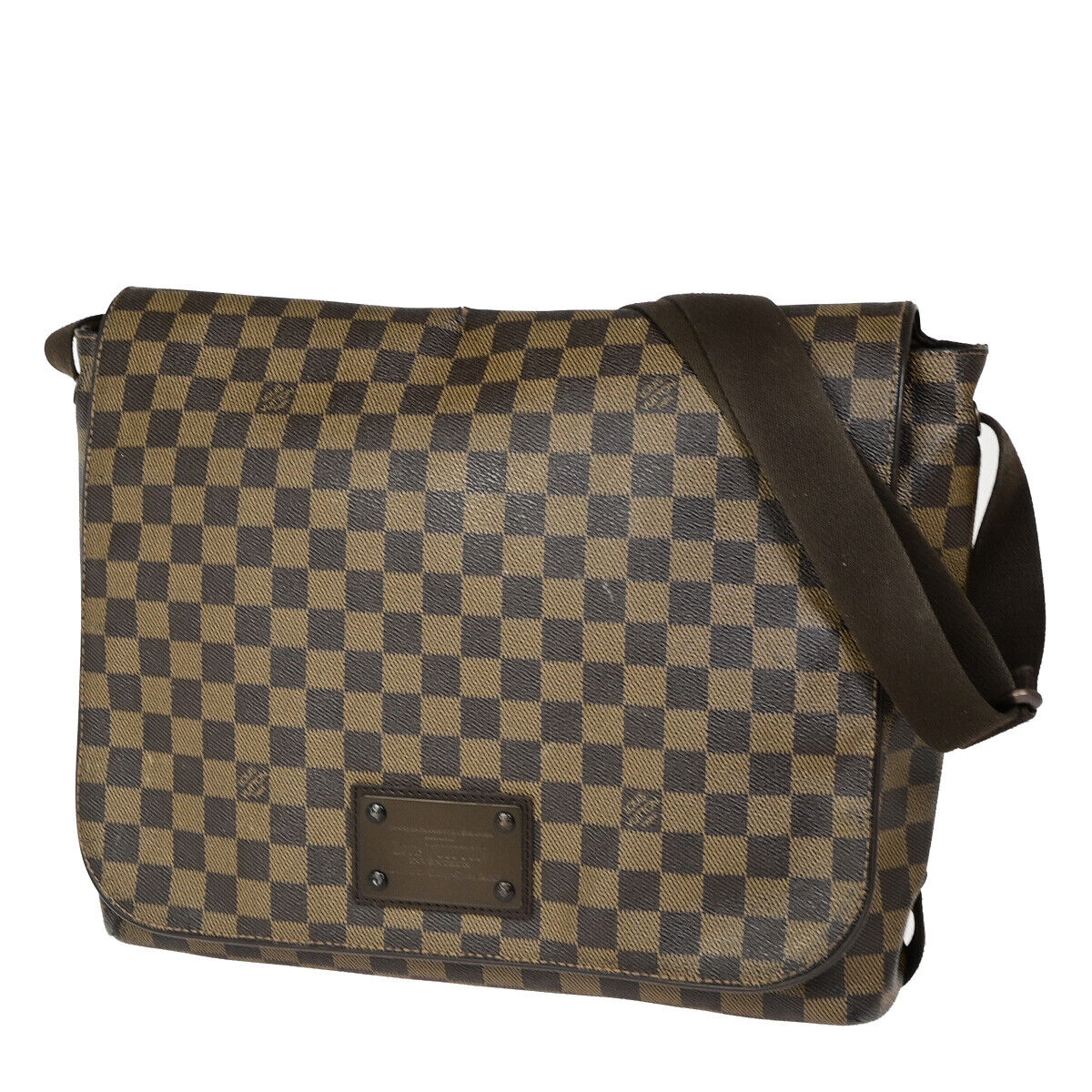 LOUIS VUITTON Brooklyn MM Shoulder Bag Damier Ebene Leather Brown N51211 88YF110