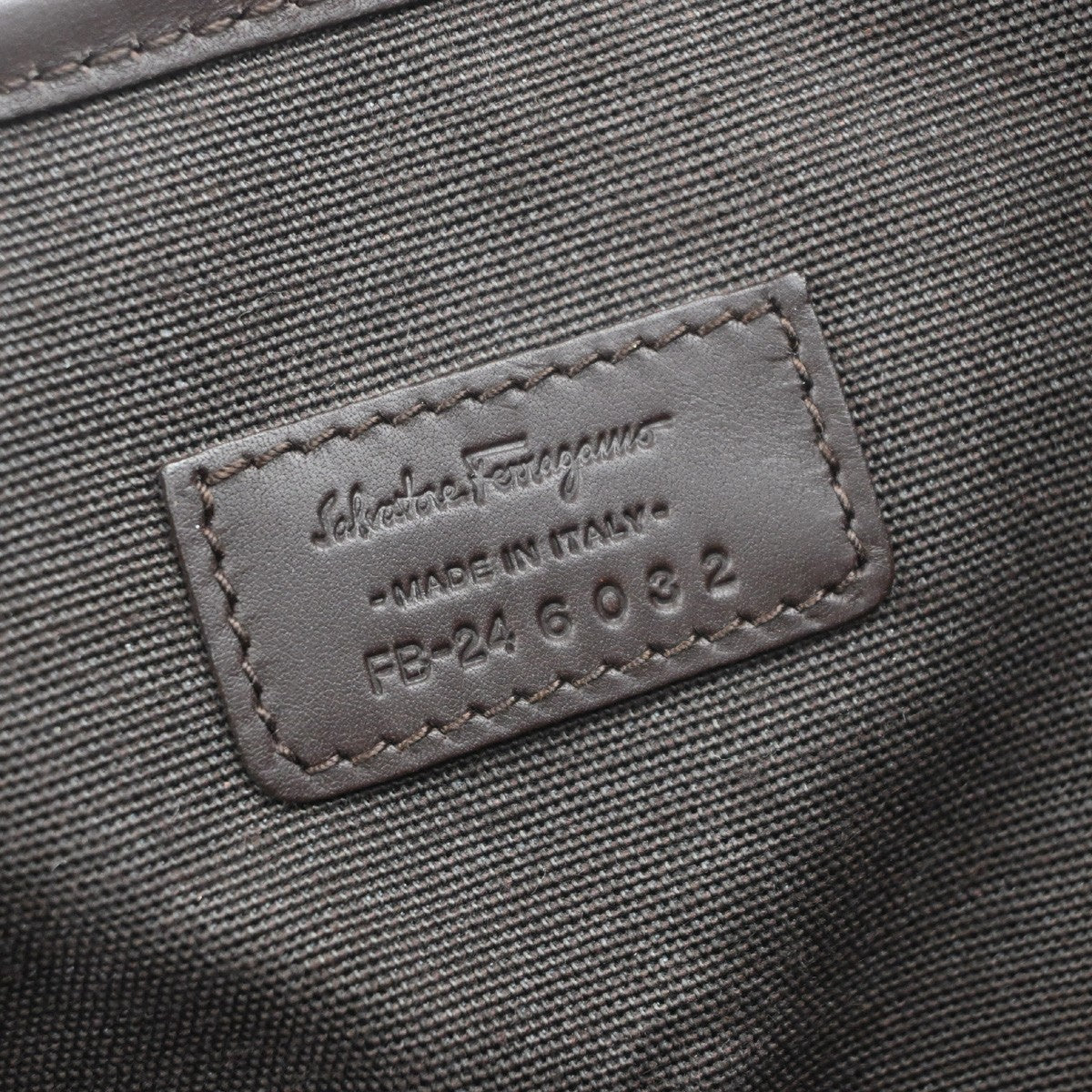 SALVATORE FERRAGAMO Logo Gancini Tote Hand Bag Suede Leather Brown Italy 36KP440