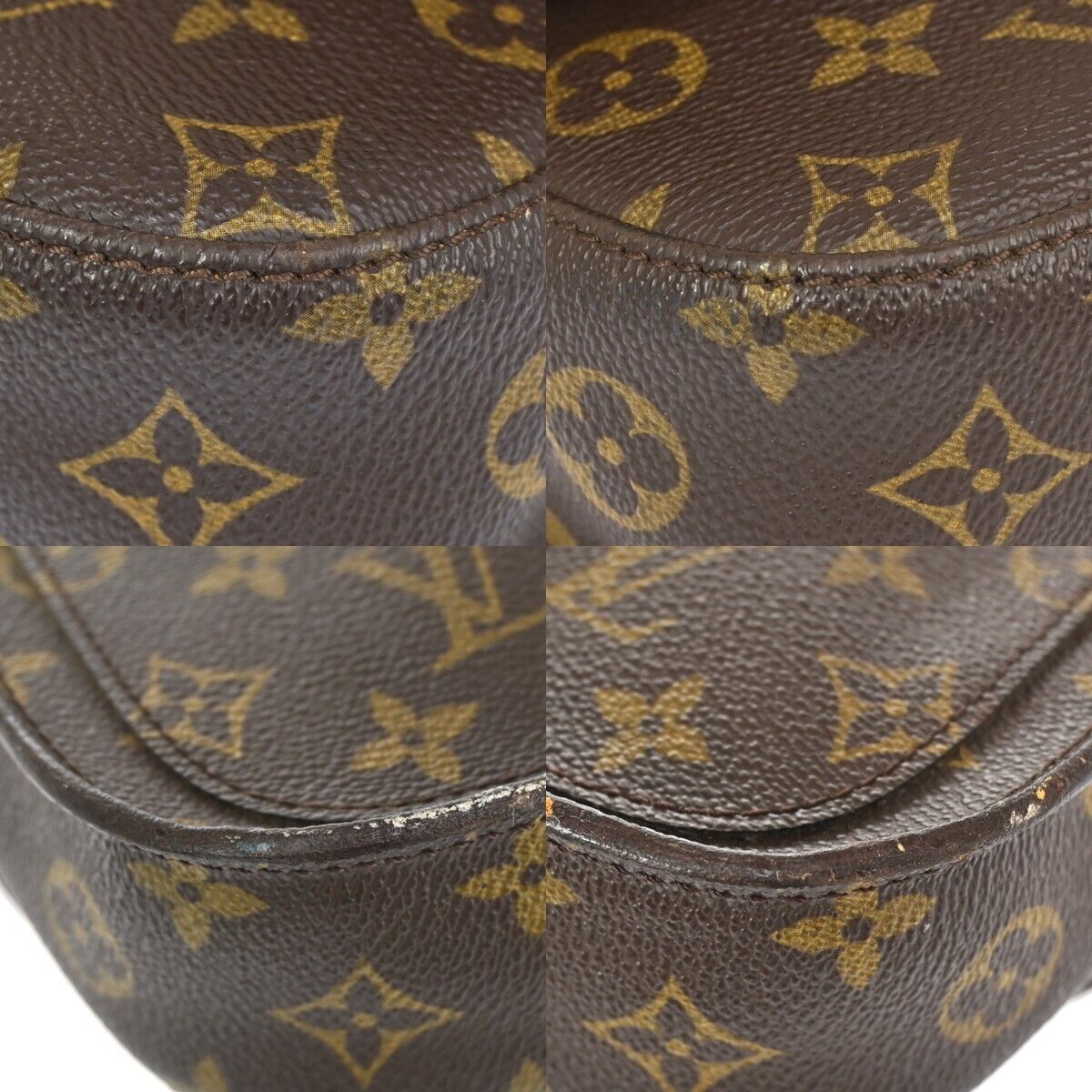 LOUIS VUITTON Saint Cloud MM Shoulder Bag Monogram Leather Brown M51243 39HB017