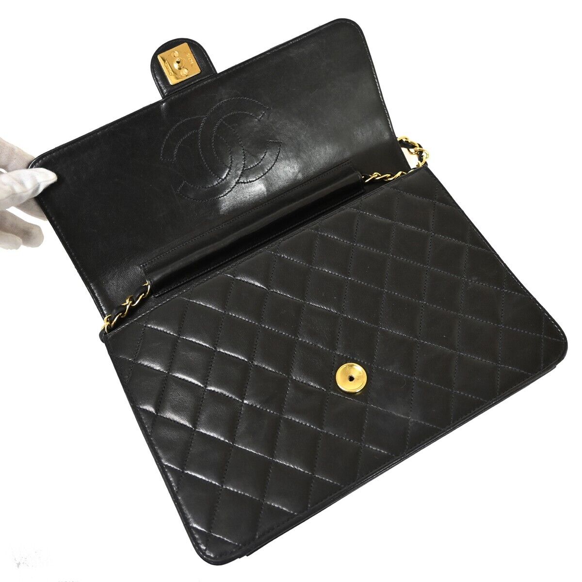 CHANEL CC Matelasse 25 Chain Shoulder Bag Leather Black GHW Vintage 880RJ063