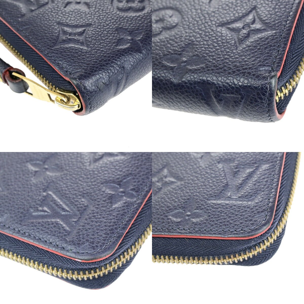 LOUIS VUITTON Zippy Wallet Long Purse Monogram Empreinte Blue M62121 88YG744