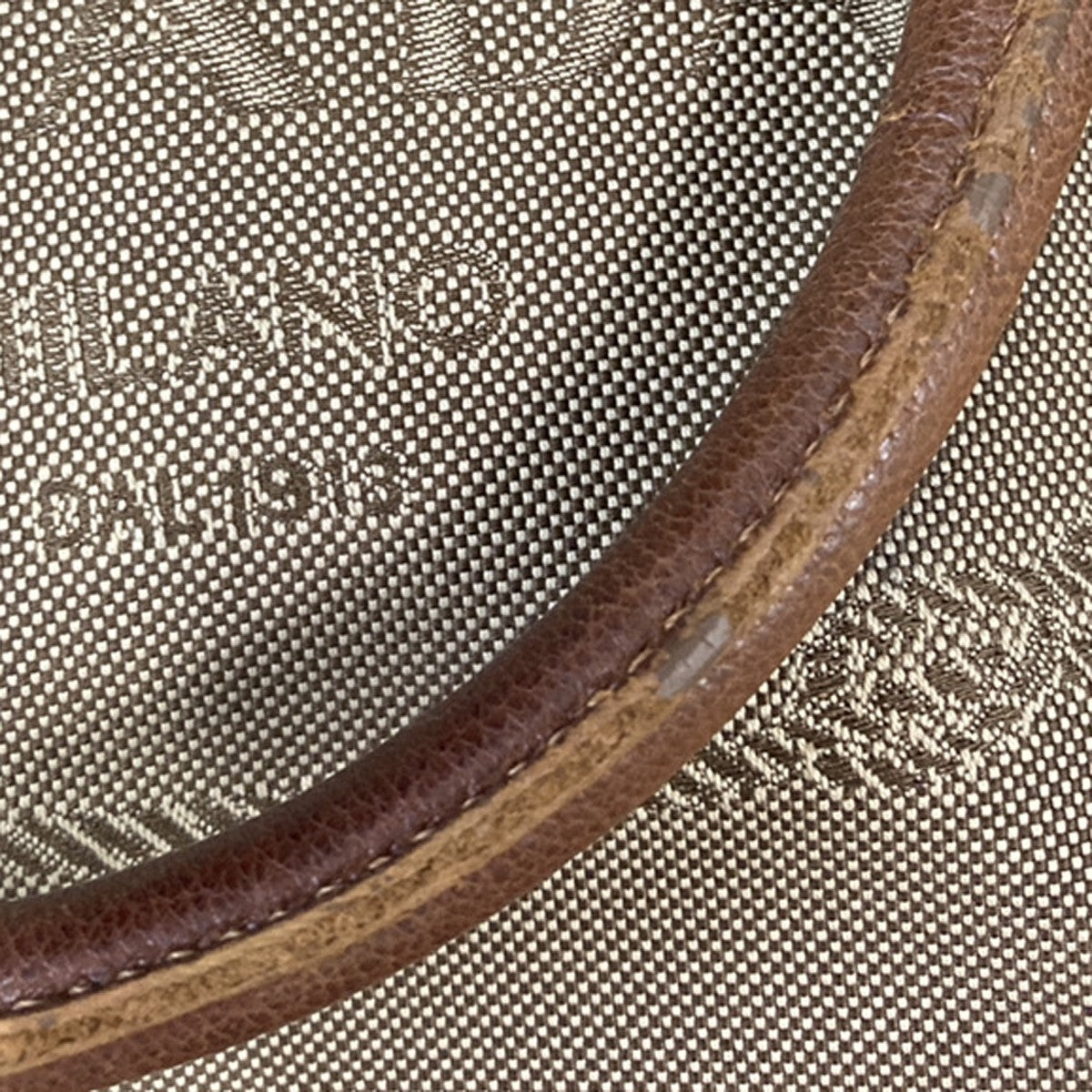PRADA MILANO Logo Jacquard 2Way Shoulder Hand Bag Canvas Leather Brown 69EE318