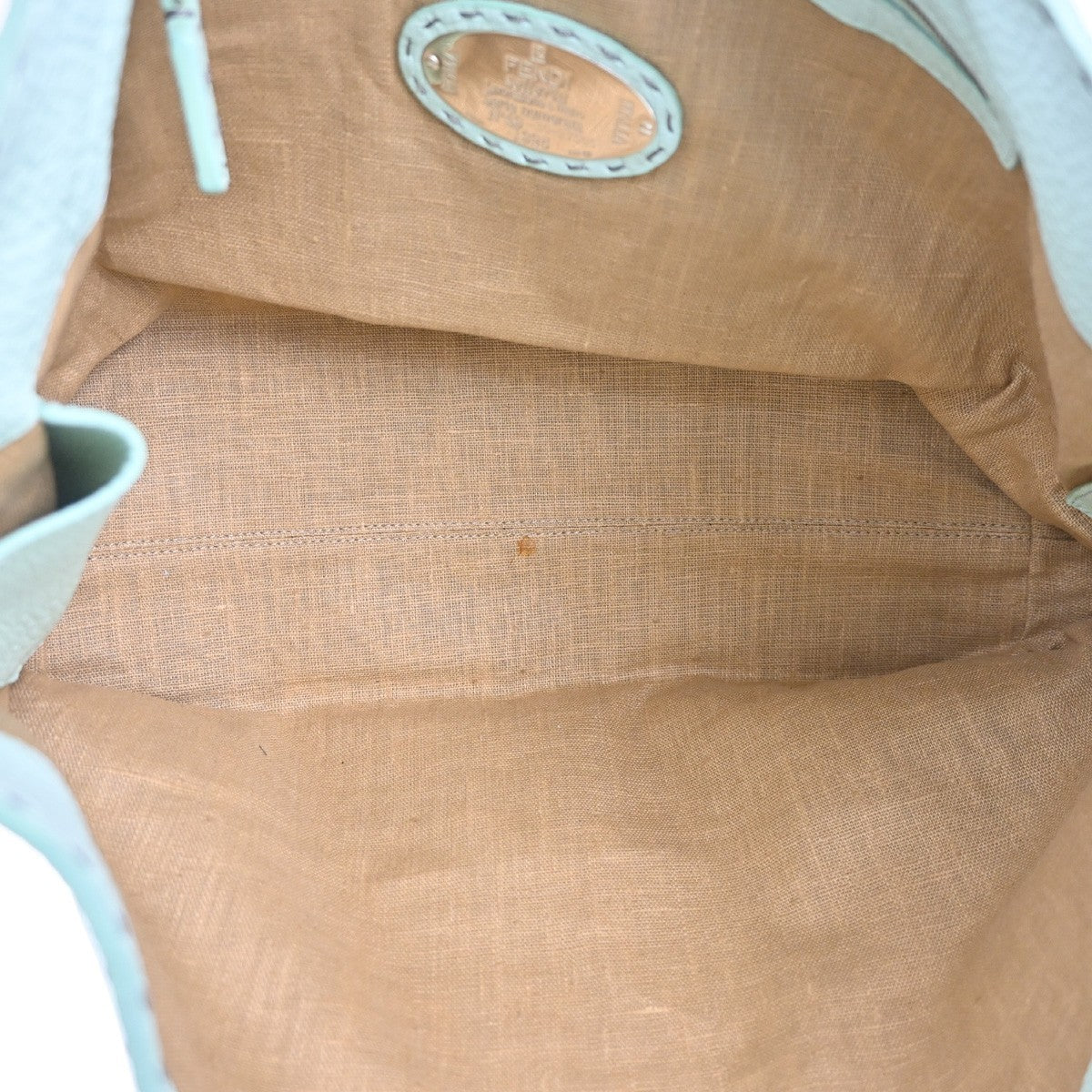 FENDI Selleria Logo Shoulder Tote Hand Bag Leather Green Italy 87MA292