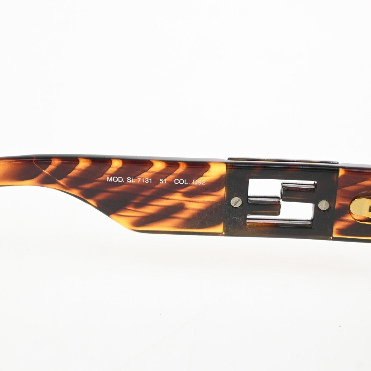 FENDI FF Logo Sunglasses Eye Wear Plastic Metal Brown Italy SL7131 07CA890