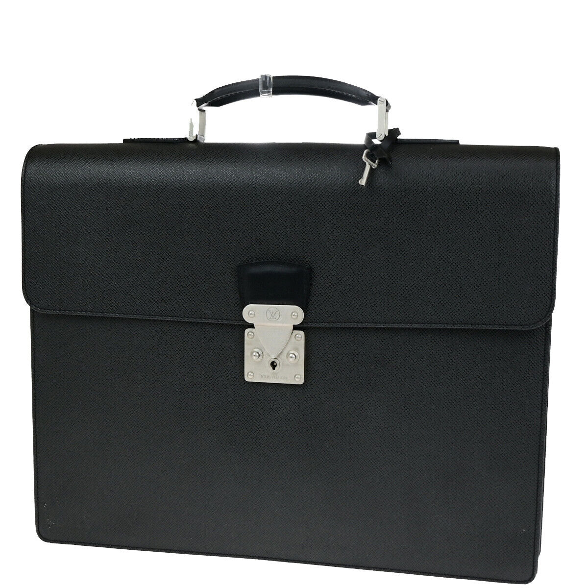 LOUIS VUITTON LV Moskova Briefcase Hand Bag Taiga Leather Black M30032 61YG584
