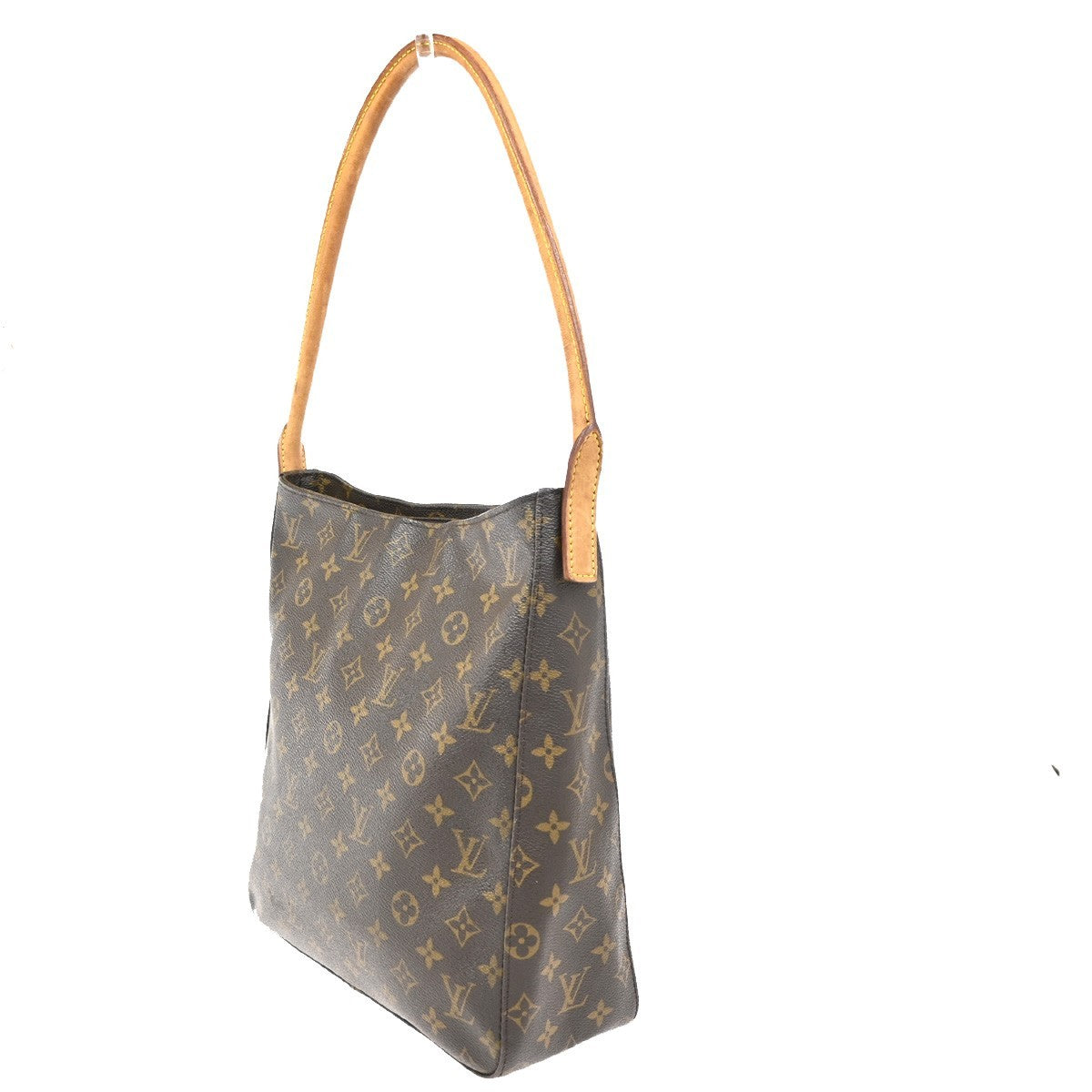 LOUIS VUITTON Logo Looping GM Shoulder Bag Monogram Leather Brown M51145 79ZA042