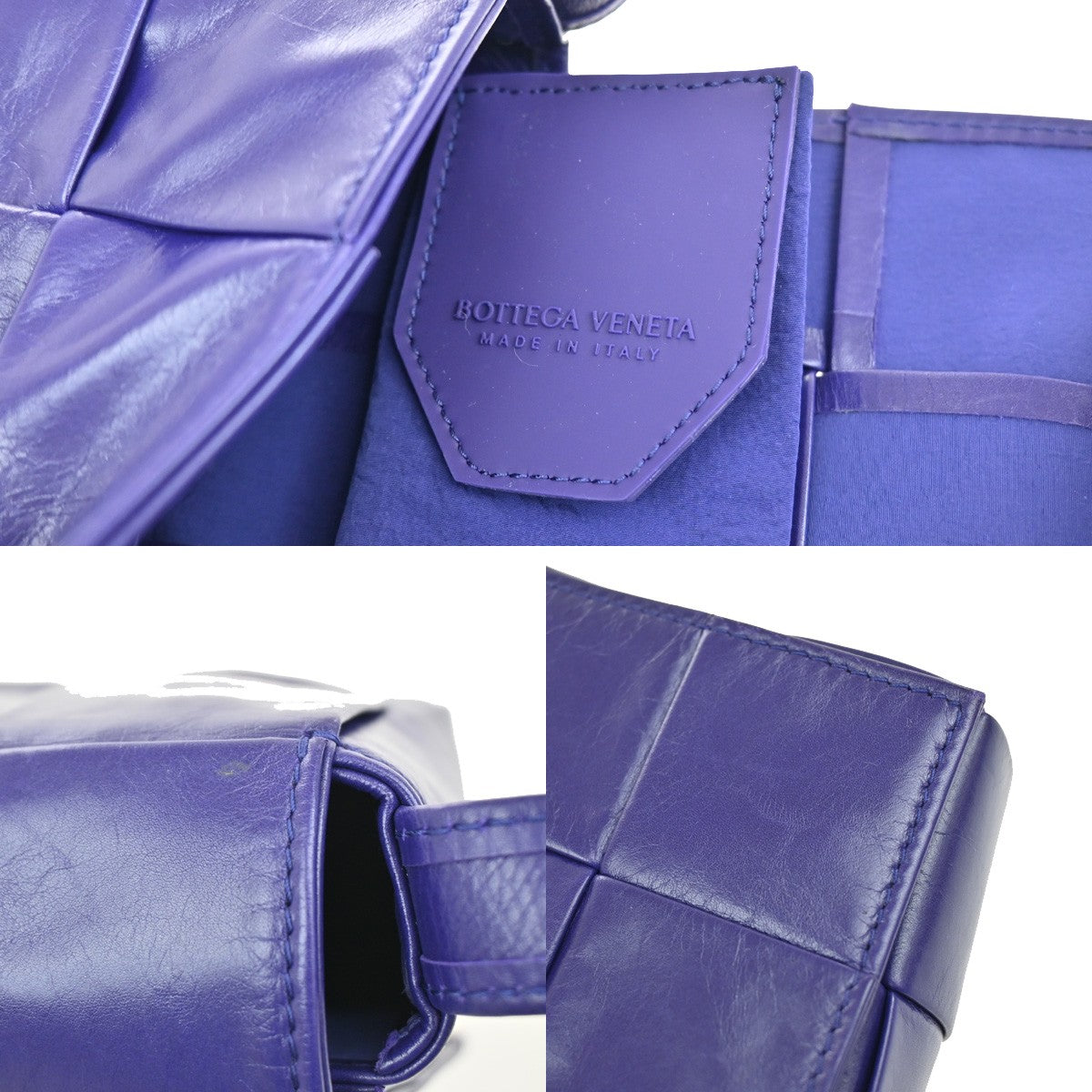 BOTTEGA VENETA Logo Mini Candy Cassette Shoulder Bag Leather Purple 12RL127